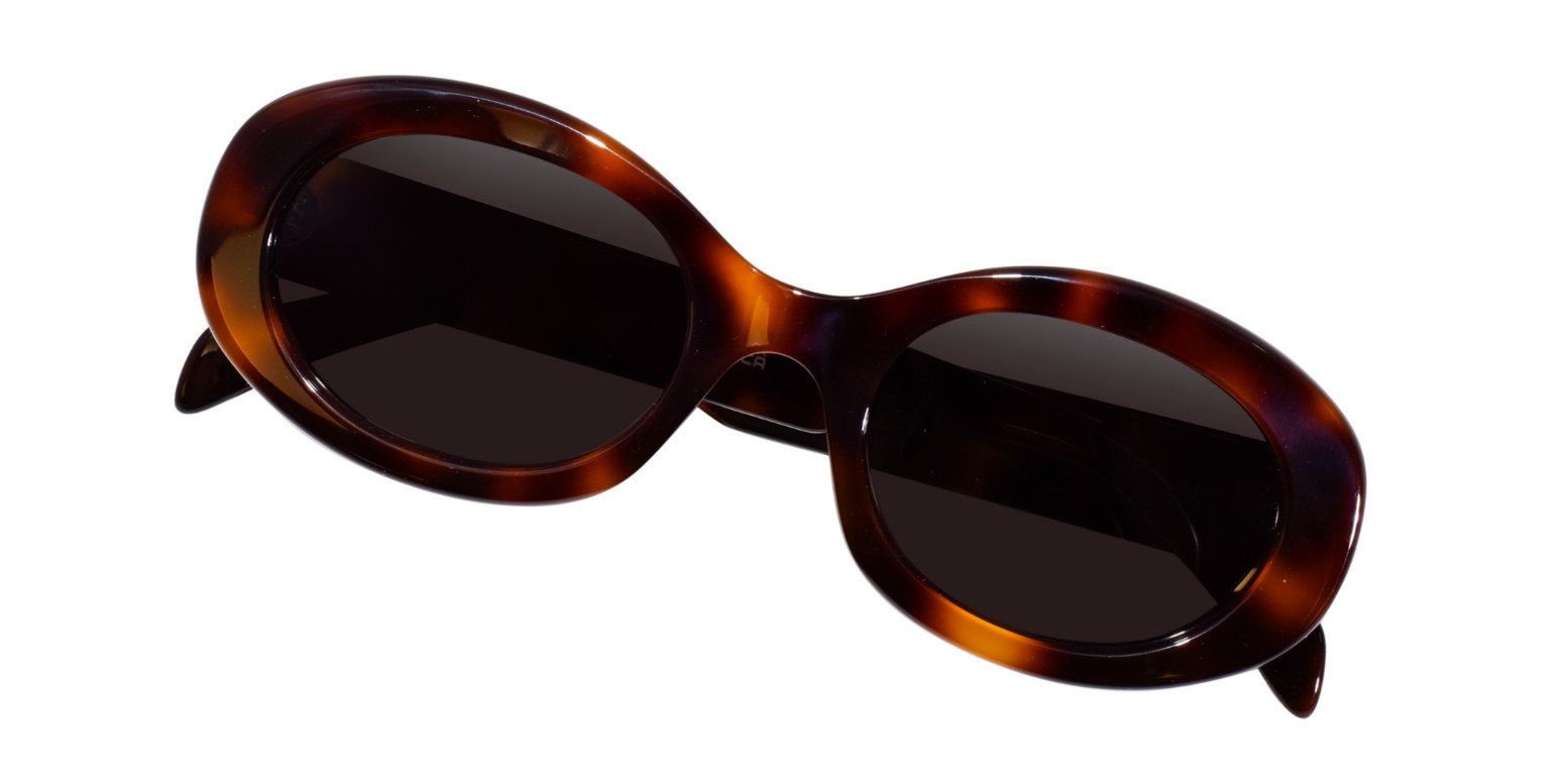 Celine Triomphe CL40194U 53A Shiny Havana/Smoke Oval Women’s Sunglasses