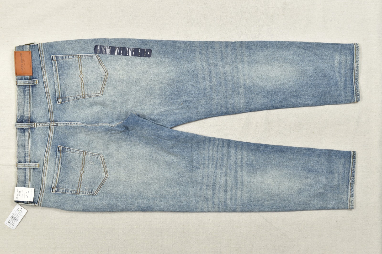 Lucky Brand Men’s Athletic Taper Denim Jeans Light Wash Blue Stretch 40×32 NEW