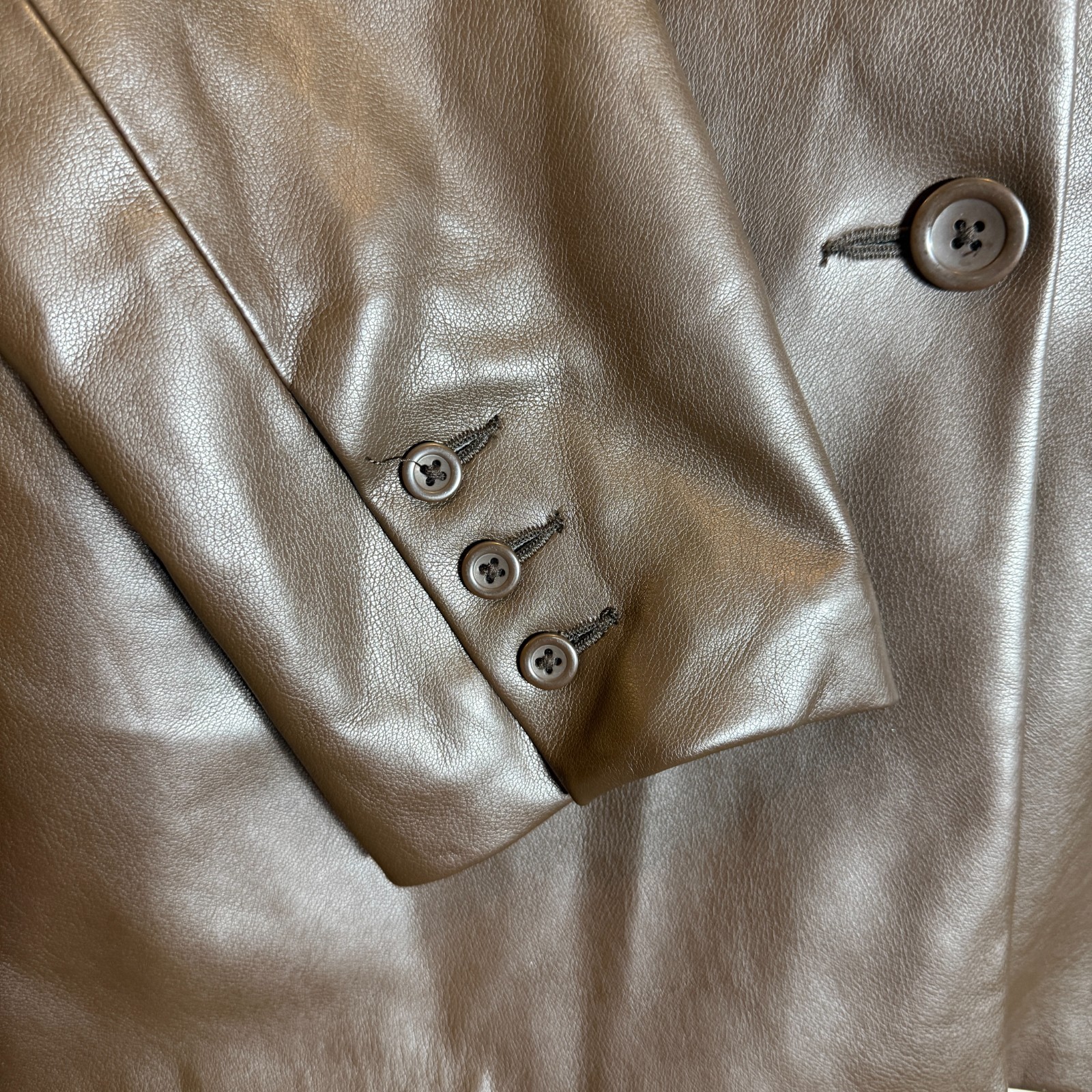 Abercrombie & Fitch Vegan Leather Blazer Suit Jacket Women’s Medium Brown Preppy