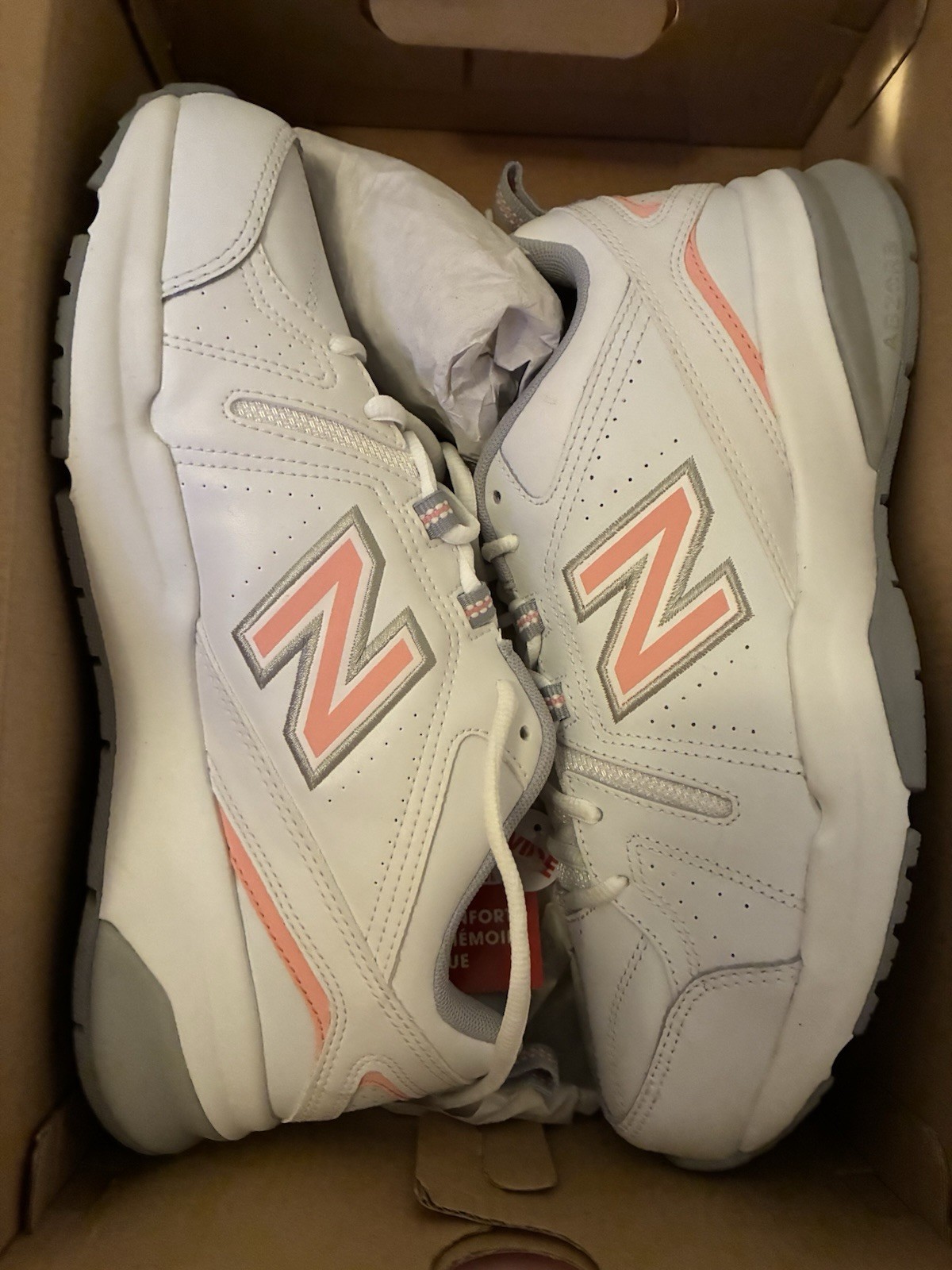 New Balance 608 Trail Running Sneaker White/Pink/Gray Wide Width New in Box W10