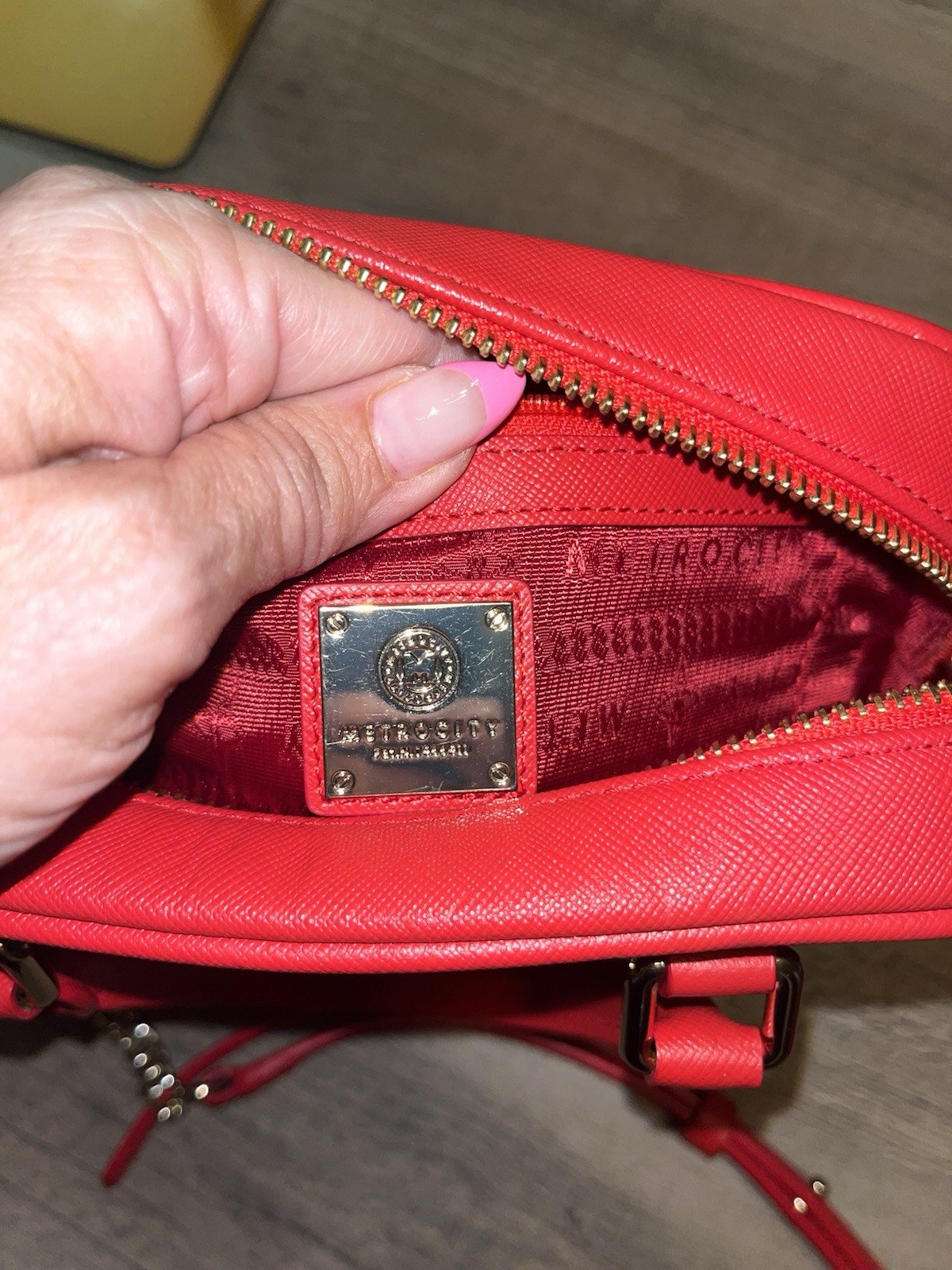 Metrocity Red Satchel Top Handle or crossbody