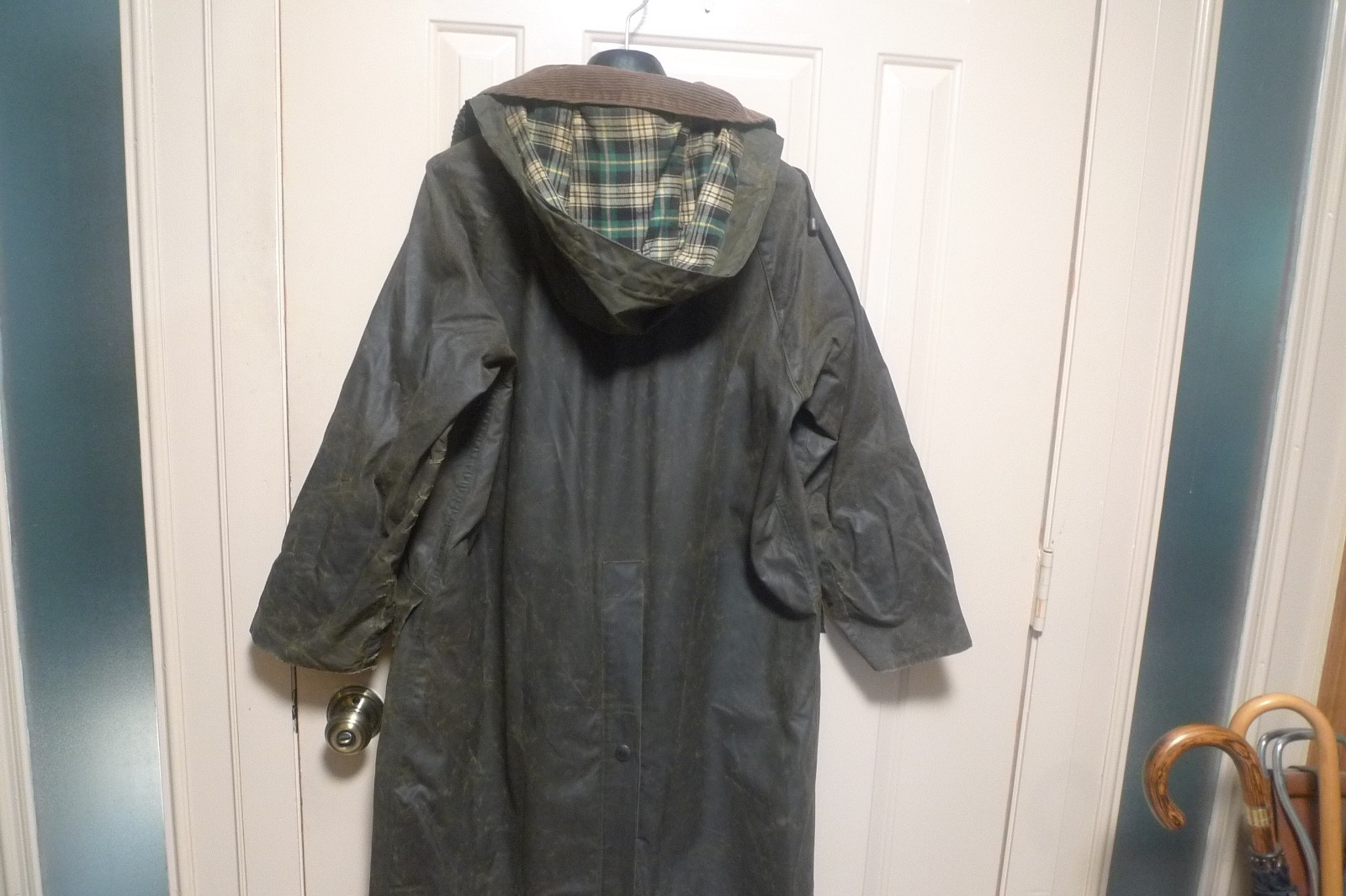 BARBOUR -A160 BURGHLEY WAX COTTON COAT – MADE@ UK – VINTAGE – SHABBY CHIC – 34