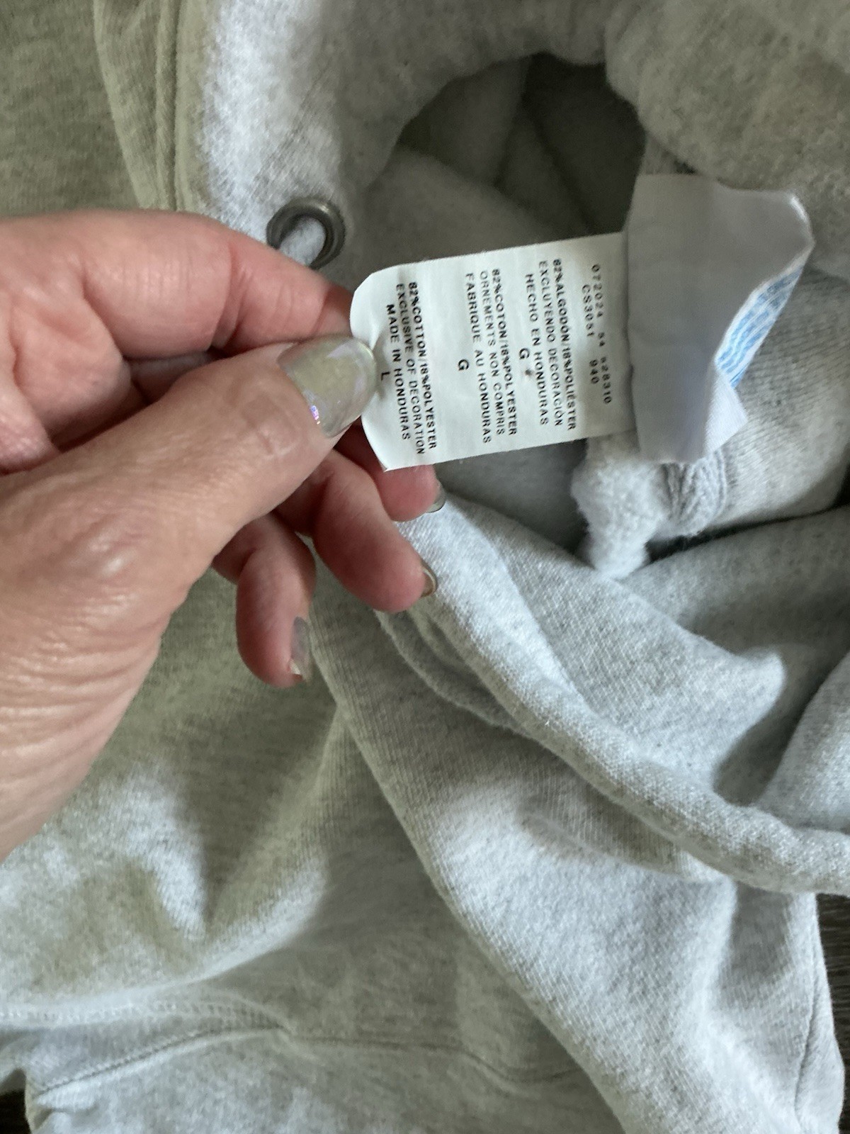 Champion Reverse Weave Gray College Hoodie Size L, Heavy Weight, Elon College