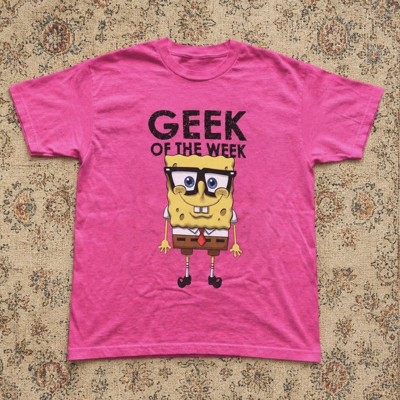 Pink SpongeBob Geek Of The Week graphic tee