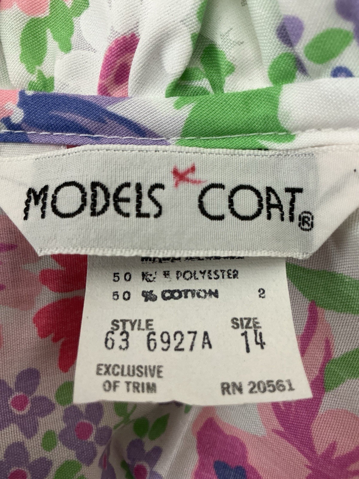 Models Coat VTG Robe Floral Ruffled Snaps Size 14 USA Never Used Authentic NWOT