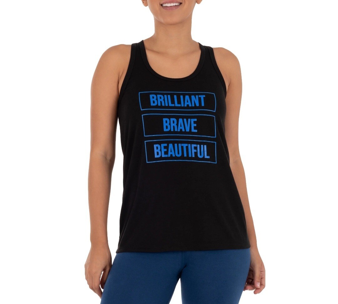 Athletic Works Women’s Core Active Graphic Racerback Tank Top Size M 8-10 Black
