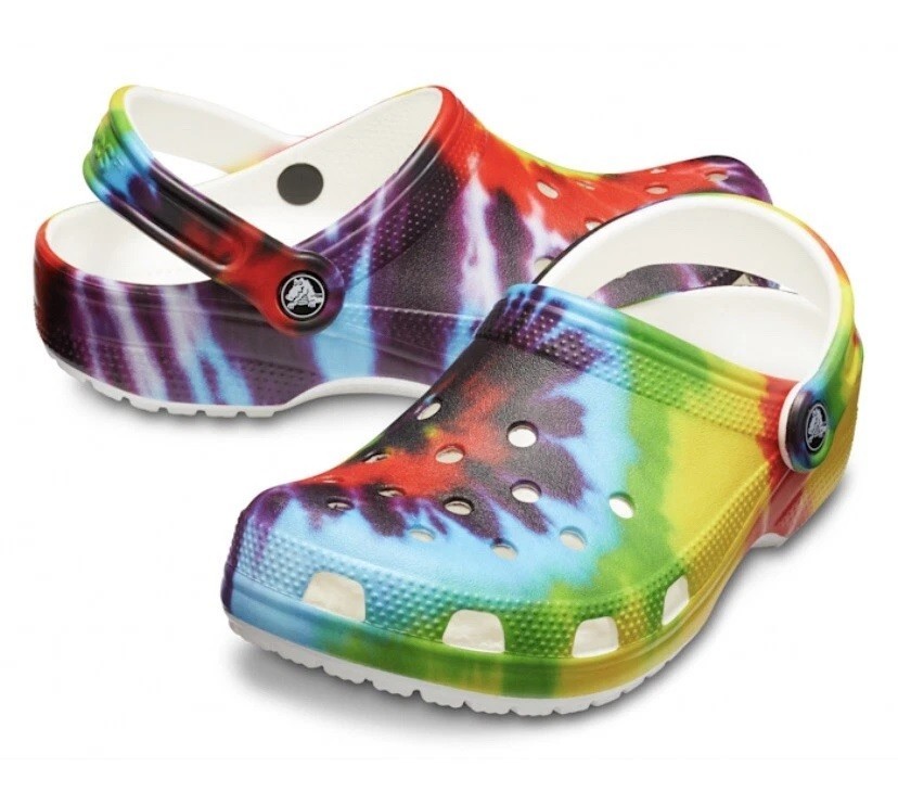 Crocs Classic Clog Unisex Tie Dye Multi Color Graphic 205453-90H
