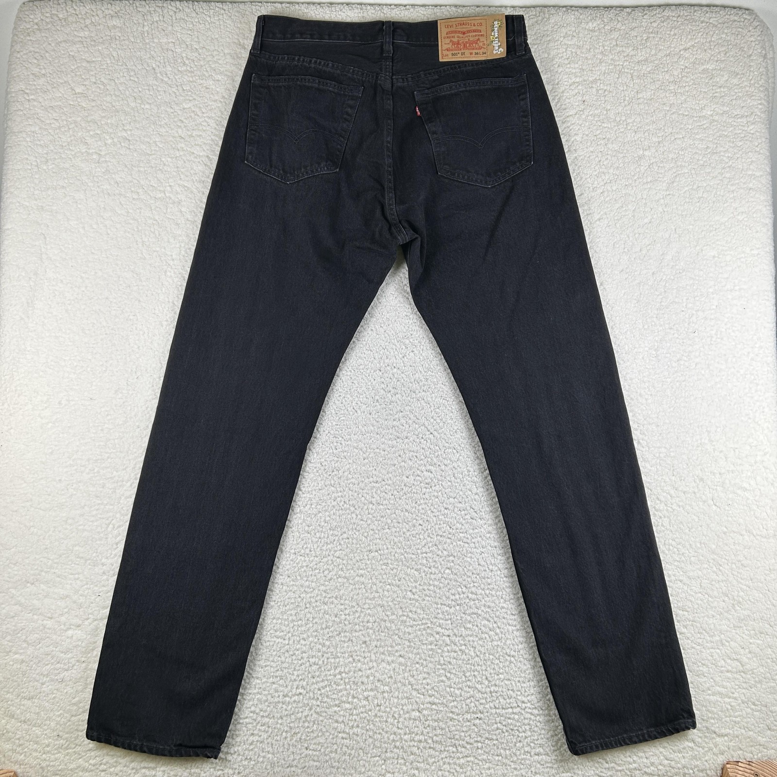 Levis 501 DT Denim Tears Jeans Mens 36×34 Charcoal Denim Straight Button Fly