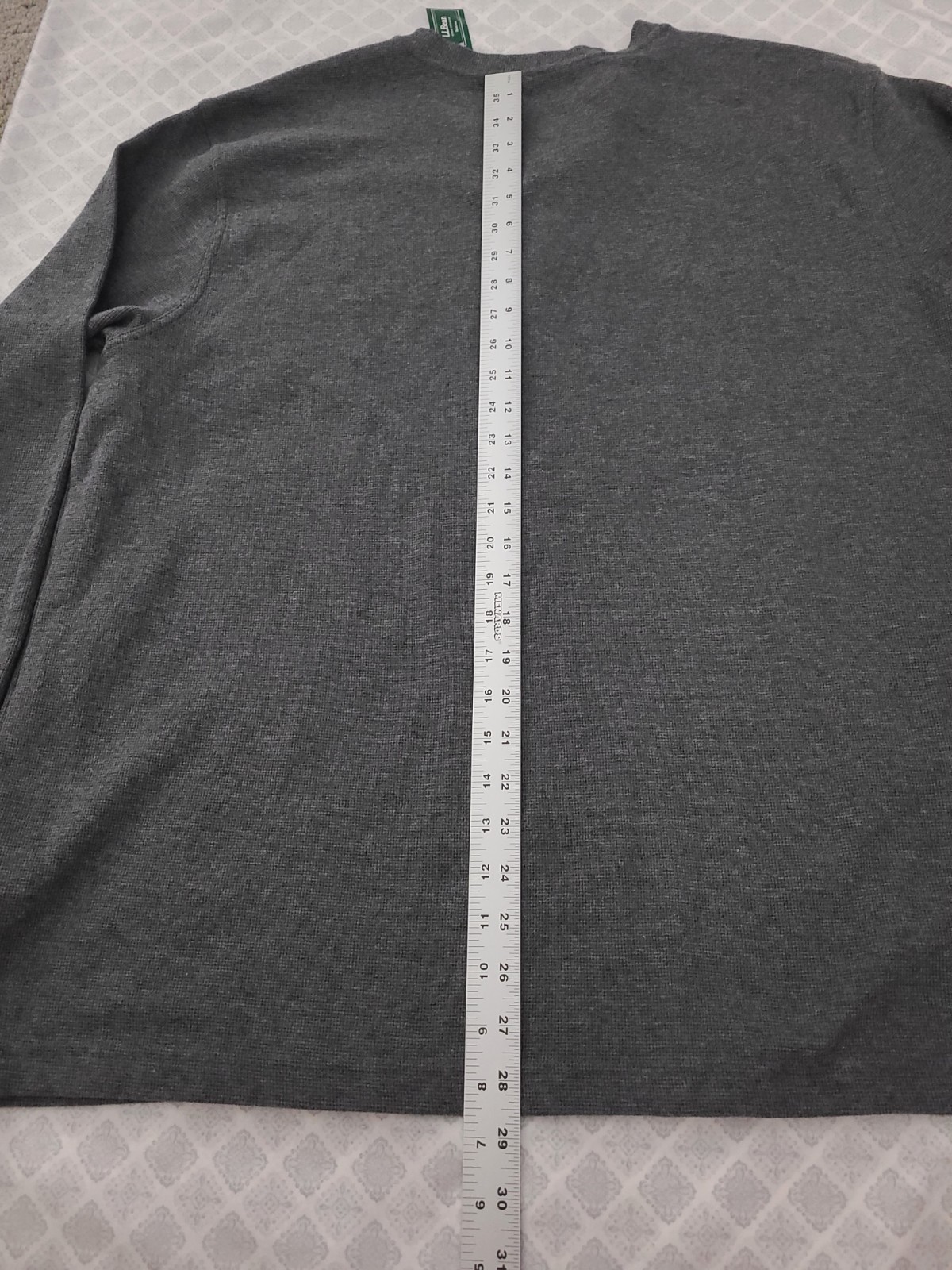 Men’s LL Bean Dk Gray Long Sleeve 3-Button Thermal Henley Size XL REG 502224 NWT