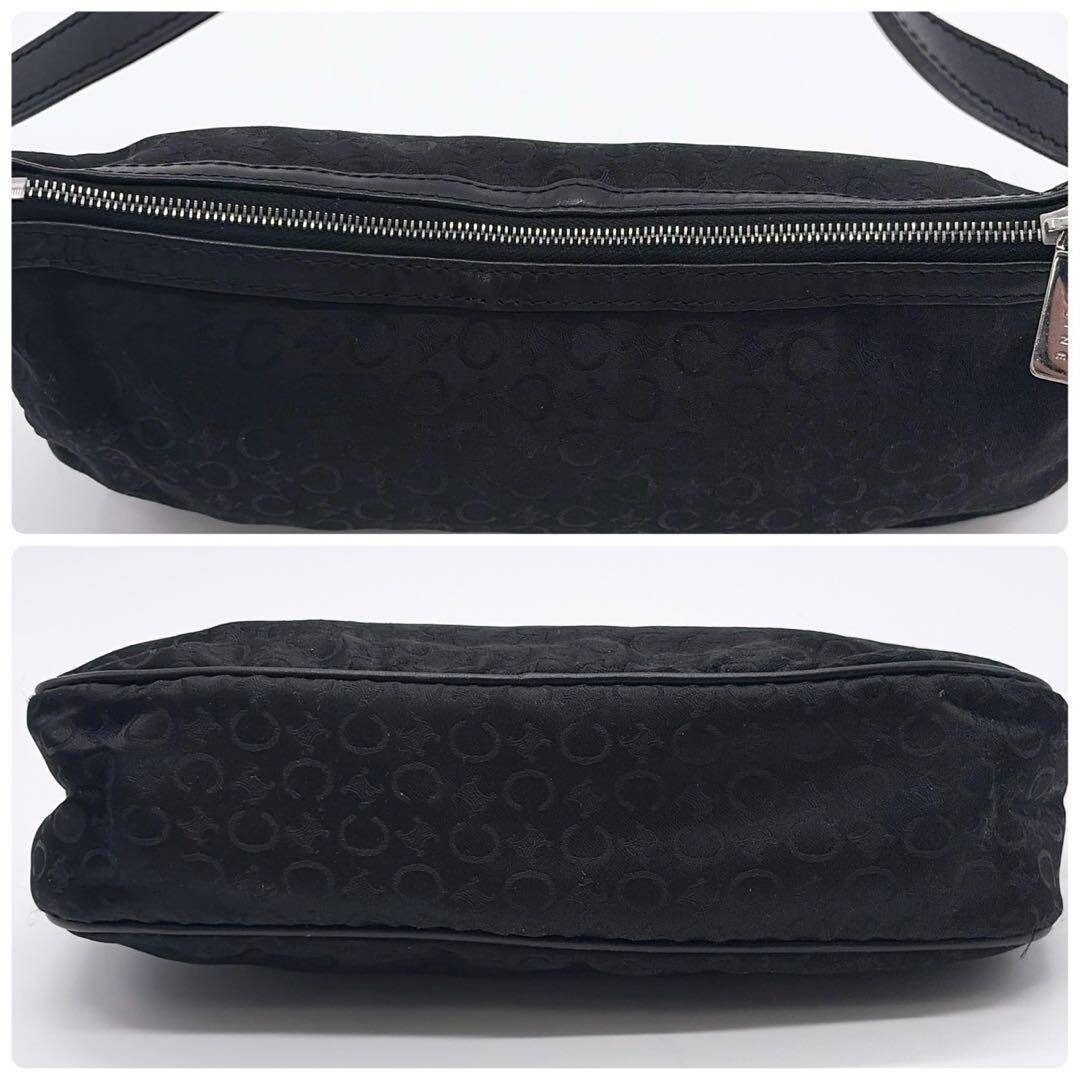 CELINE Shoulder Bag Pouch Pochette C Macadam Black Vintage Authentic From Japan