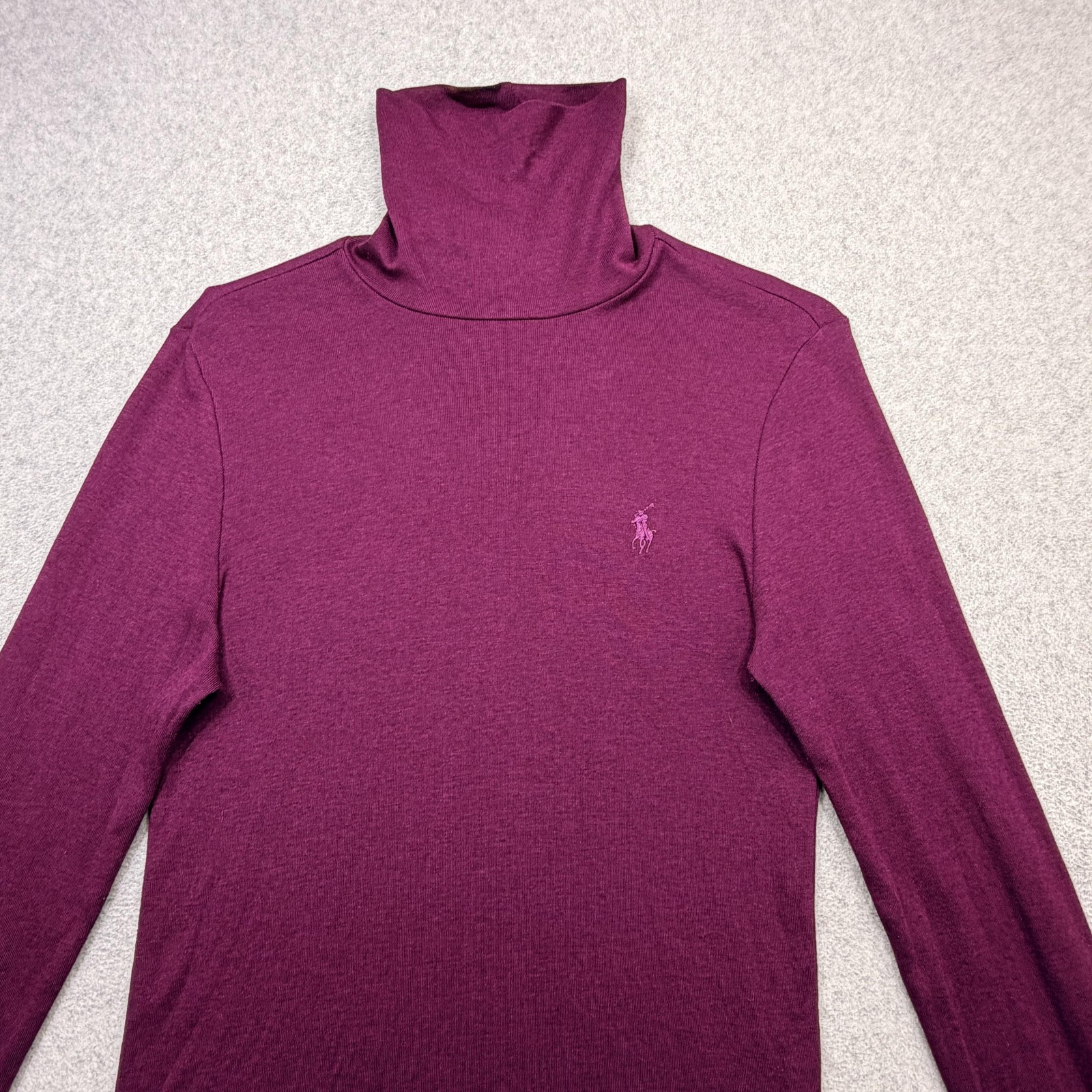 Ralph Lauren Sport Top Womens Large Magenta Turtleneck Long Sleeve Lightweight