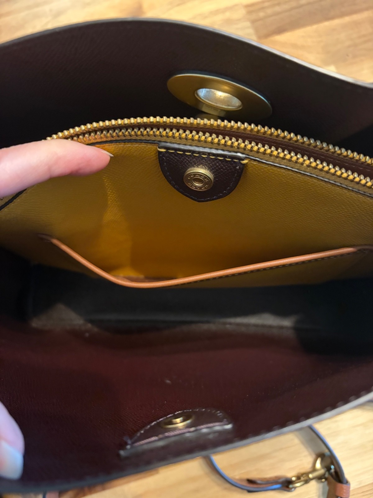Coach Willow Saddle Turnlock Leather Bucket Bag with Two Detachable Straps