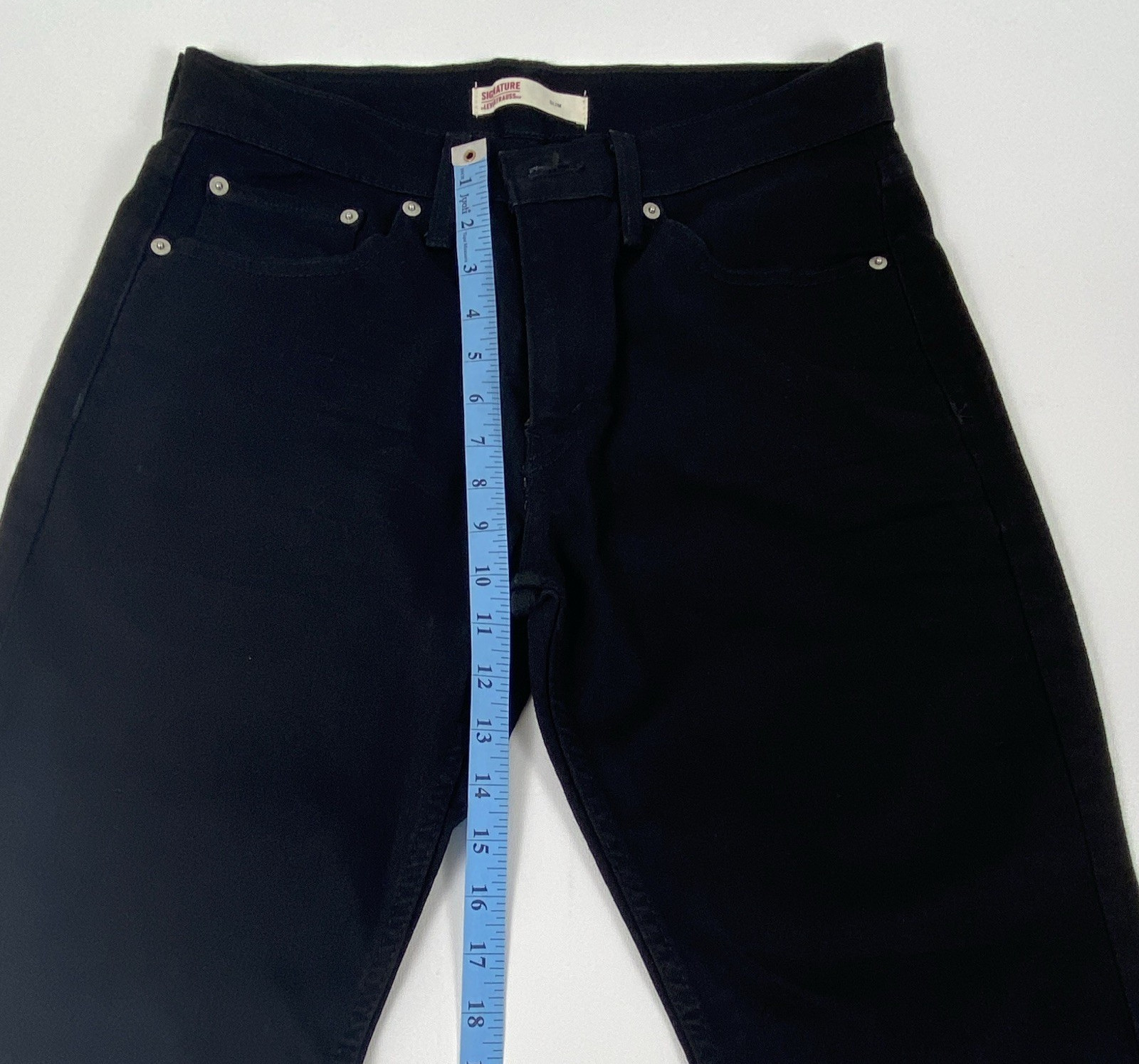 Signature by Levi Strauss & Co. Men’s Slim Fit Black Dark Wash Denim Jeans 32*32