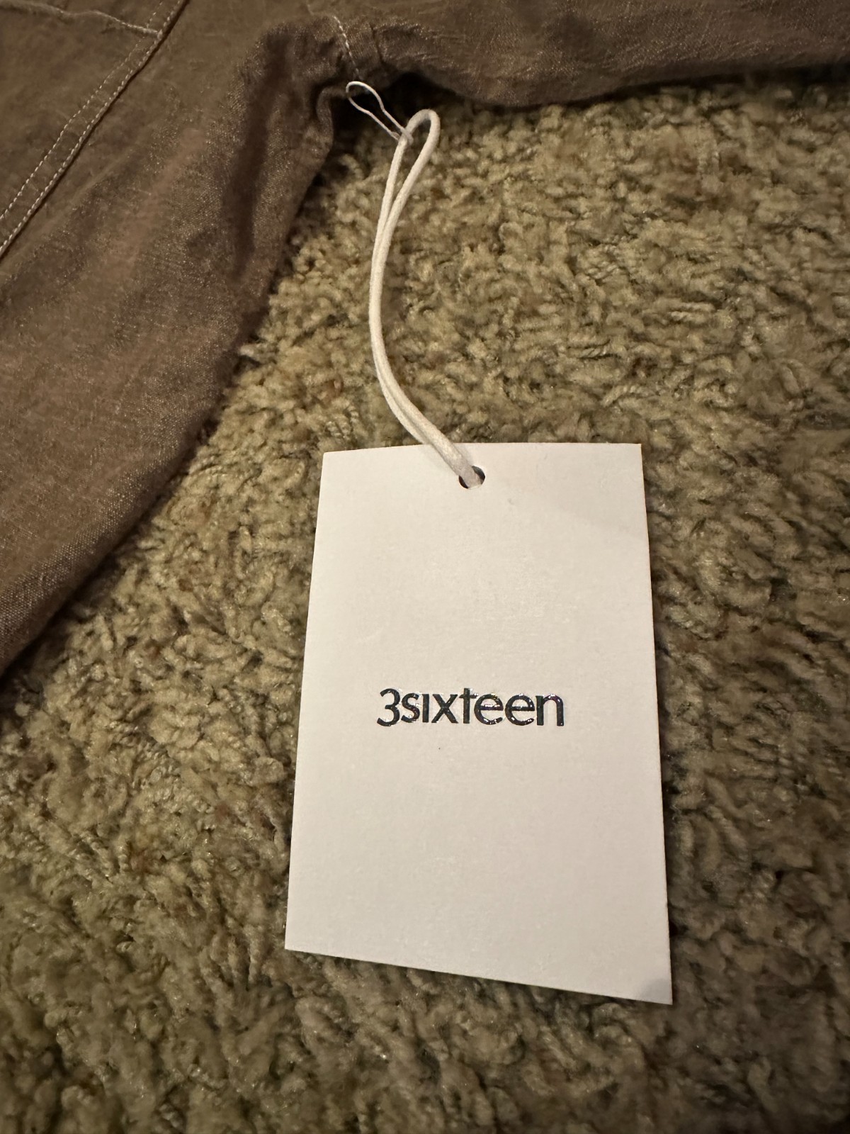 3Sixteen Utility Shirt – Brown Chambray – NEW with Tags