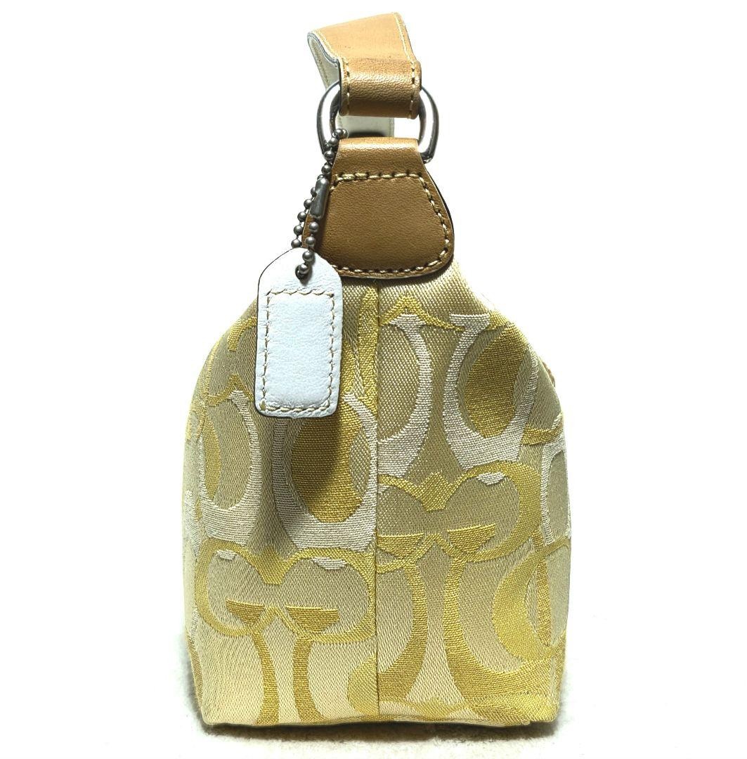 Coach Accessory Pouch Signature Yellow 6561 Rare Japan Excellent 0611372
