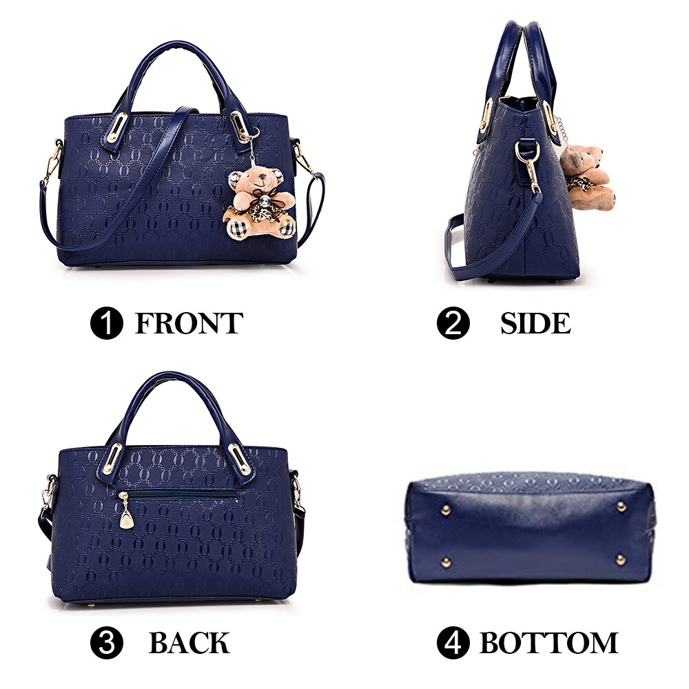 4Pcs/Set Women Lady Leather Handbags Messenger Shoulder Bags Tote Satchel Purse
