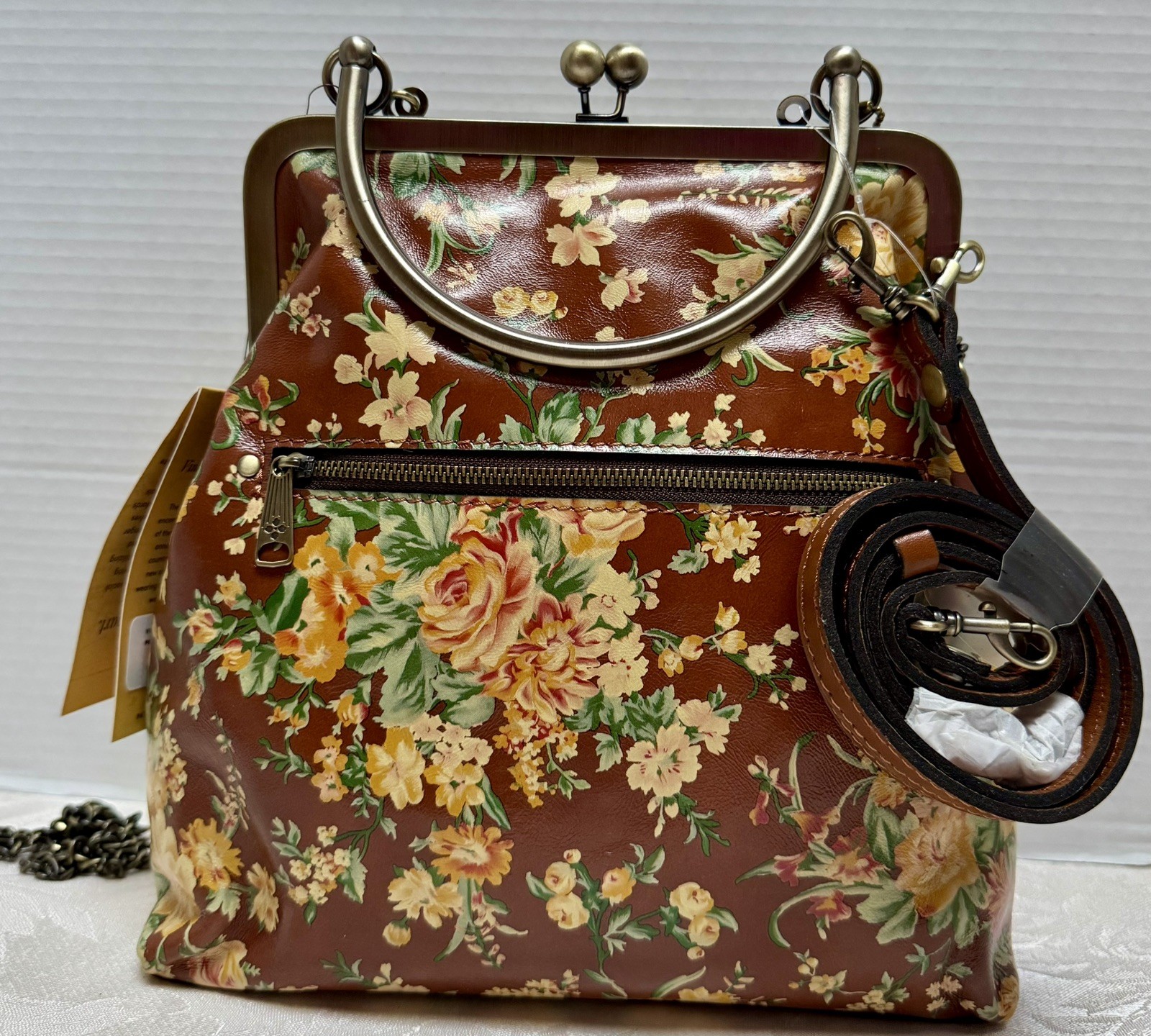 PATRICIA NASH NOVELLA LEATHER BAG PURSE VINTAGE BOTANICAL GARDEN NWT