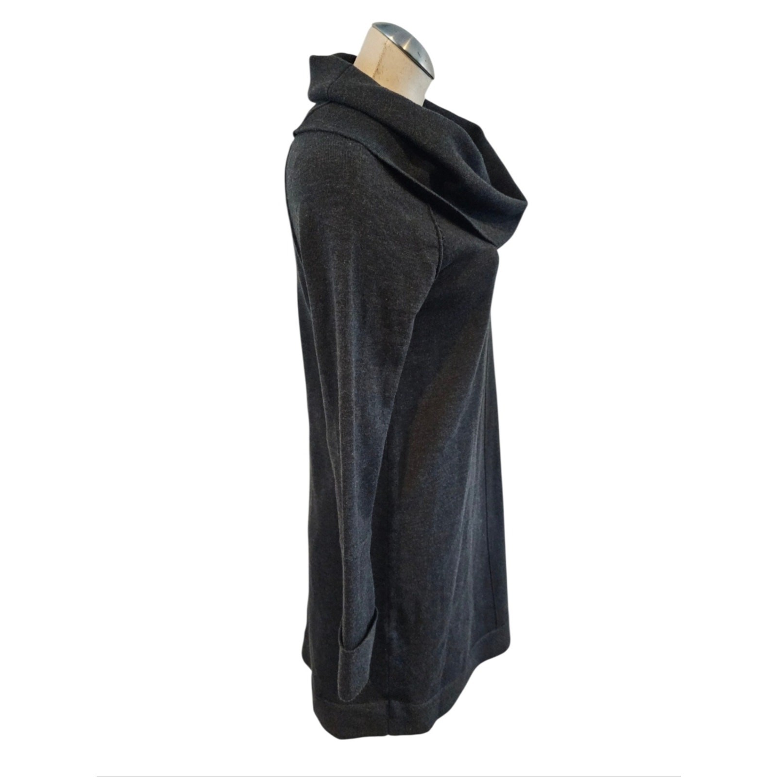 Vince Camuto Charcoal Gray Cowl Neck Sweater Dress Size S