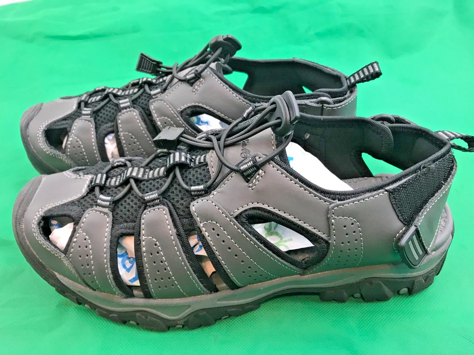 Men’s Eddie Bauer Stewart Gray No-Lace Fisherman Sandals/Shoes Size 9 NWOT