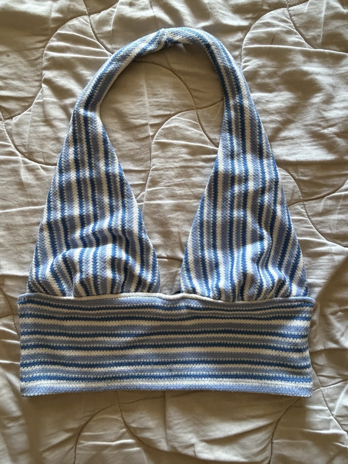 H&M Divided Women’s Halter Top Blue/White Striped