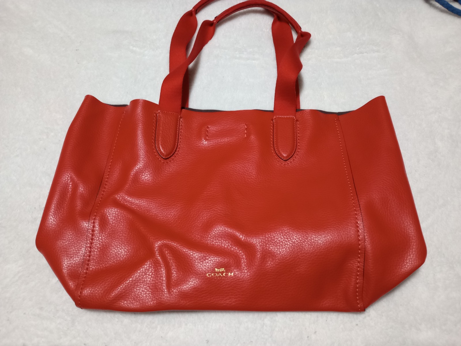 Coach Derby Tote Red 1941 Red Style 58660 No Charm See Pics Read Description