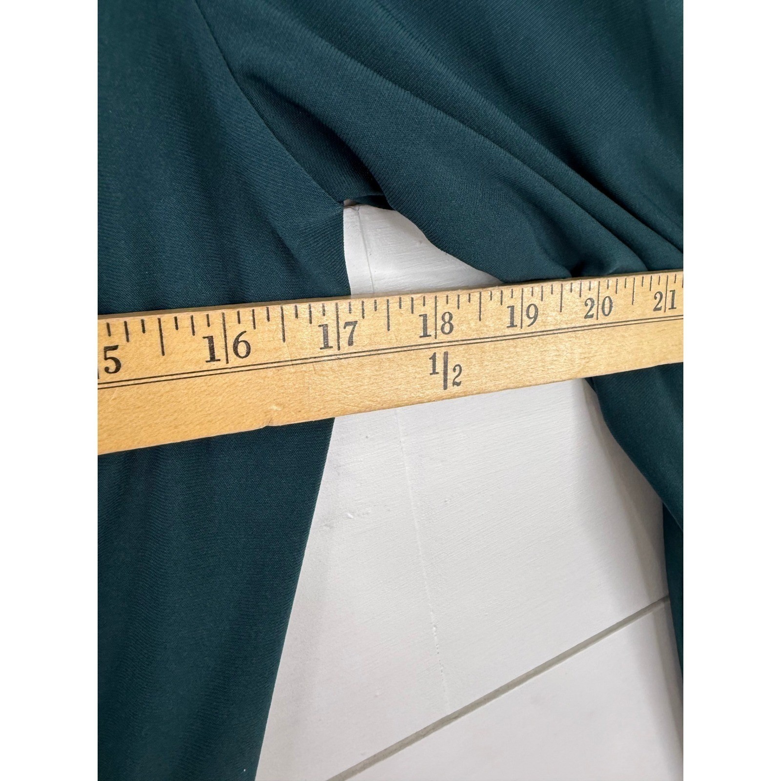 Joseph Ribkoff Draped Wrap Midi Dress Women 8 Forest Green Long Sleeve