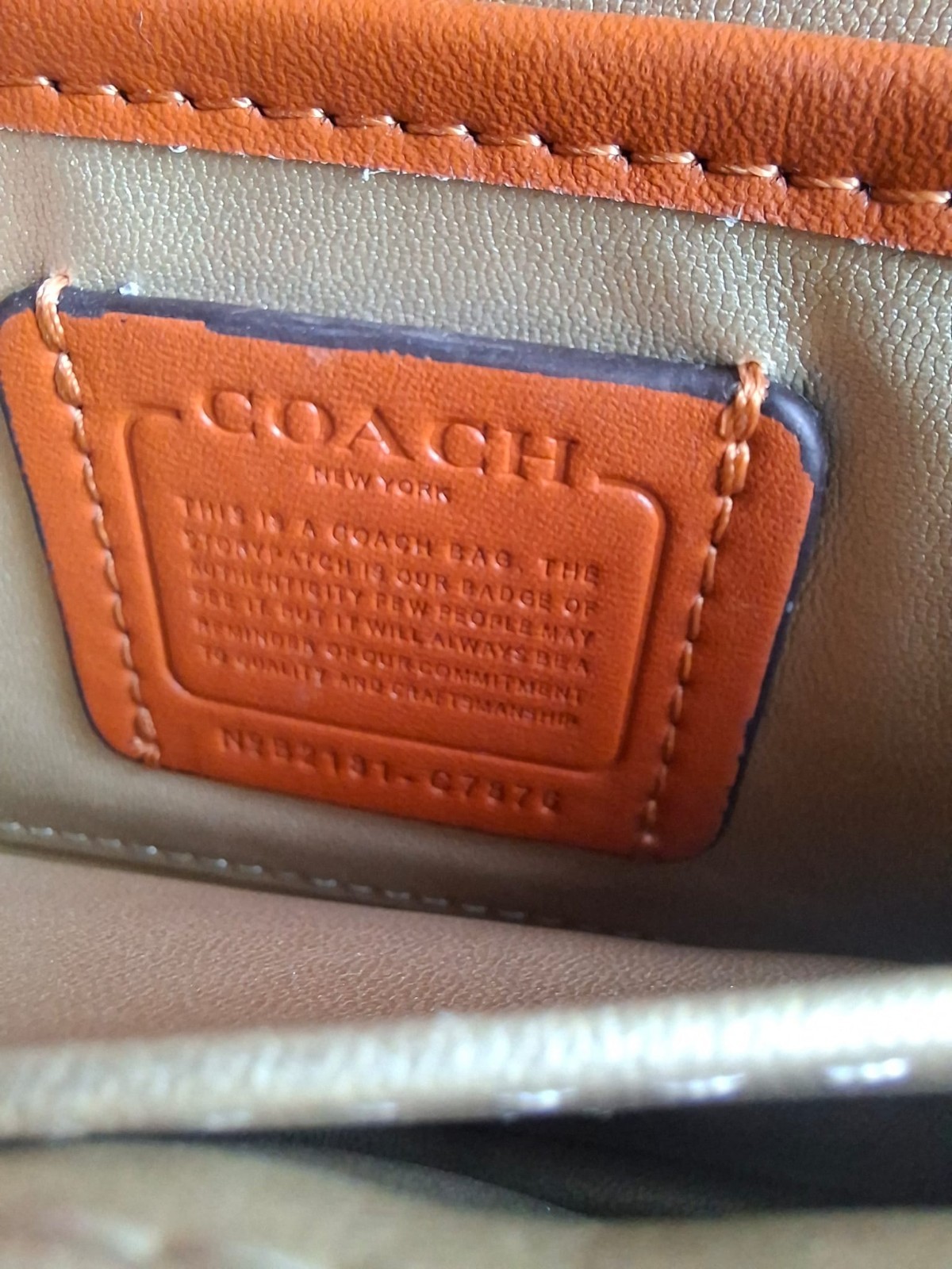 Coach Pillow Tabby Shoulder Bag Gold Beige Leather