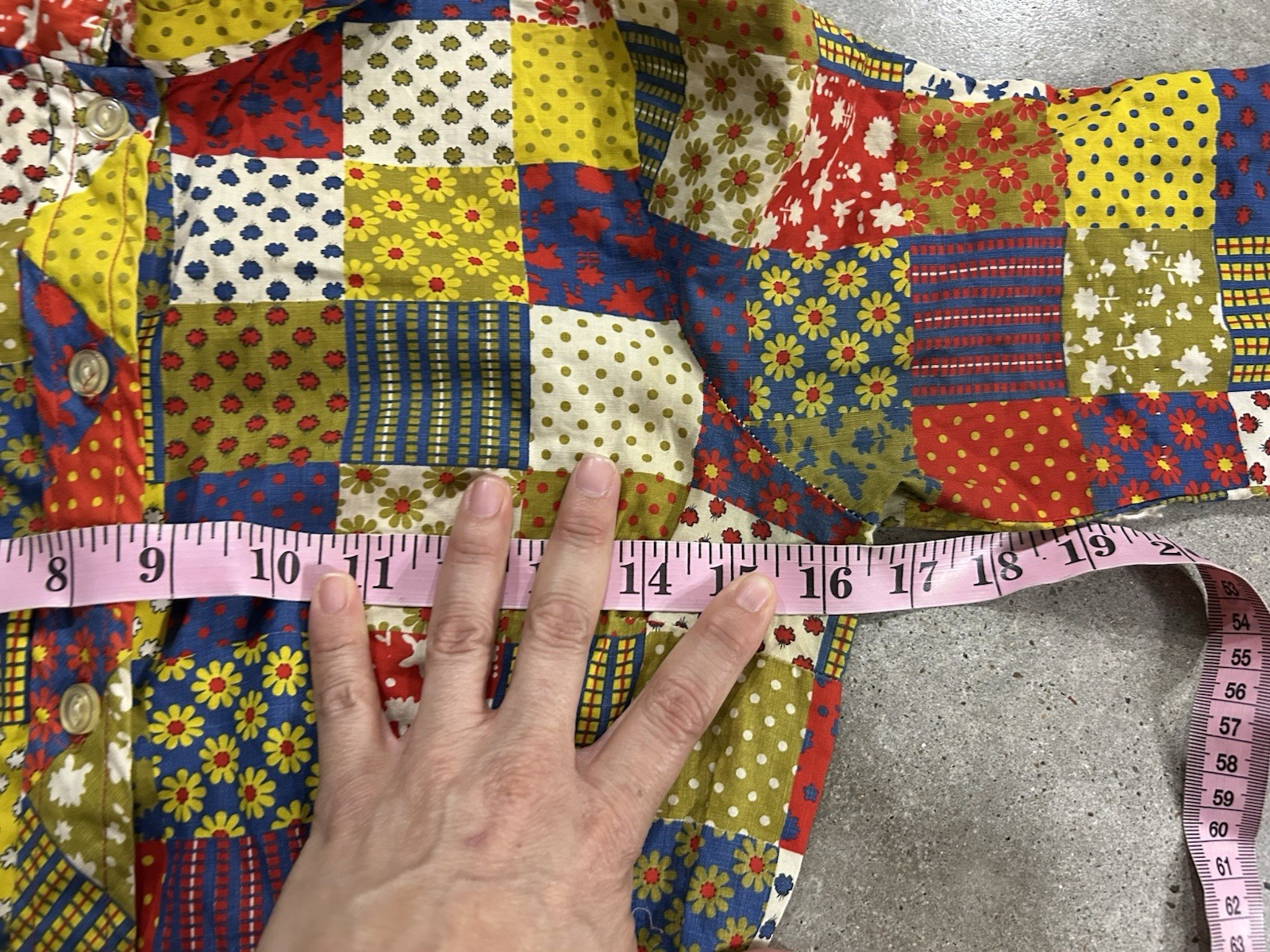 Vintage Fit Flare Dress Small Patchwork Print Fabric Prairie 1960’s?