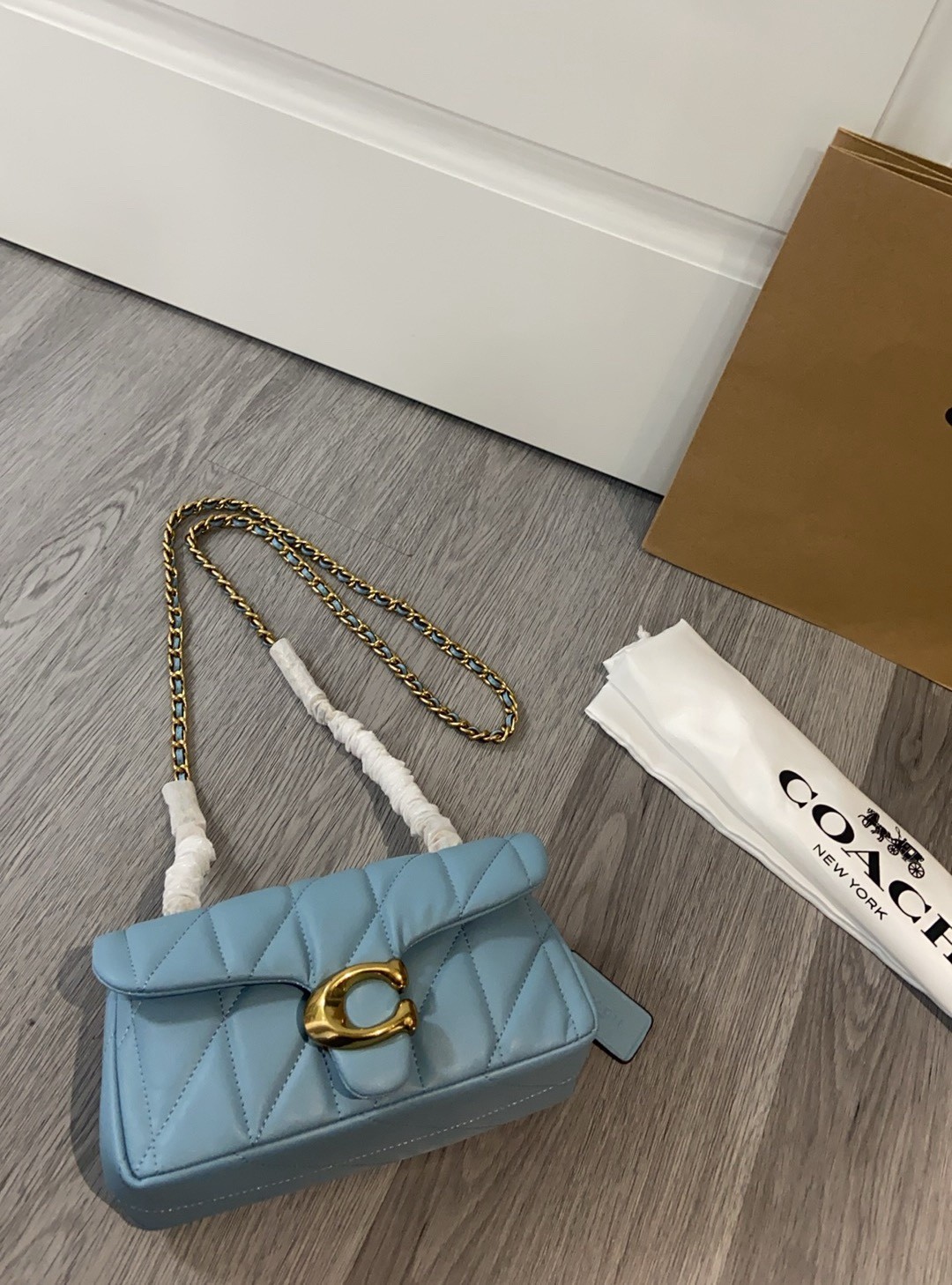 COACH Tabby Shoulder Bag 20 – Quilted CP149 light blue premium price