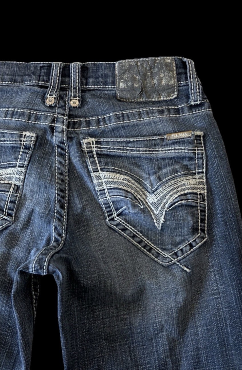 Salvage Supply Mayhem Straight Stretch Buckle Jeans ~ Men’s Size 30 x 32/30