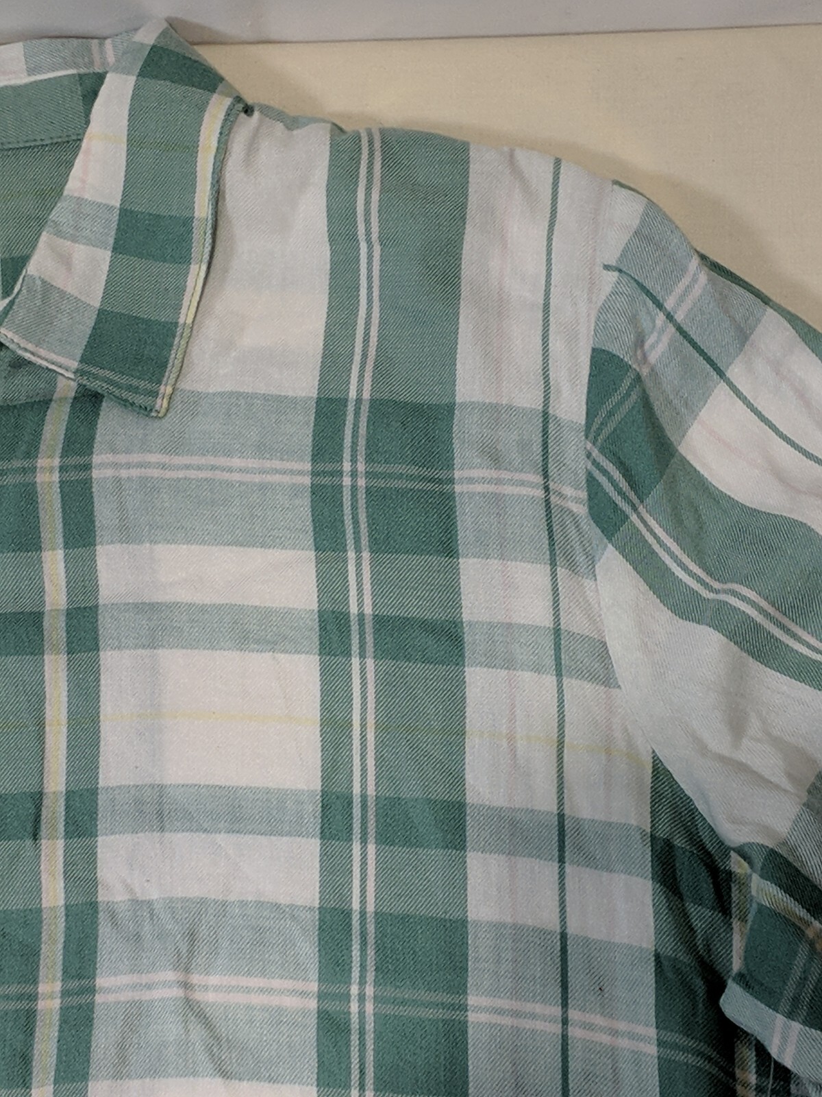 THERE ABOUTS Girl’s Green/White Plaid 1/2 Button L/S Flowy Blouse size 3XL NWT