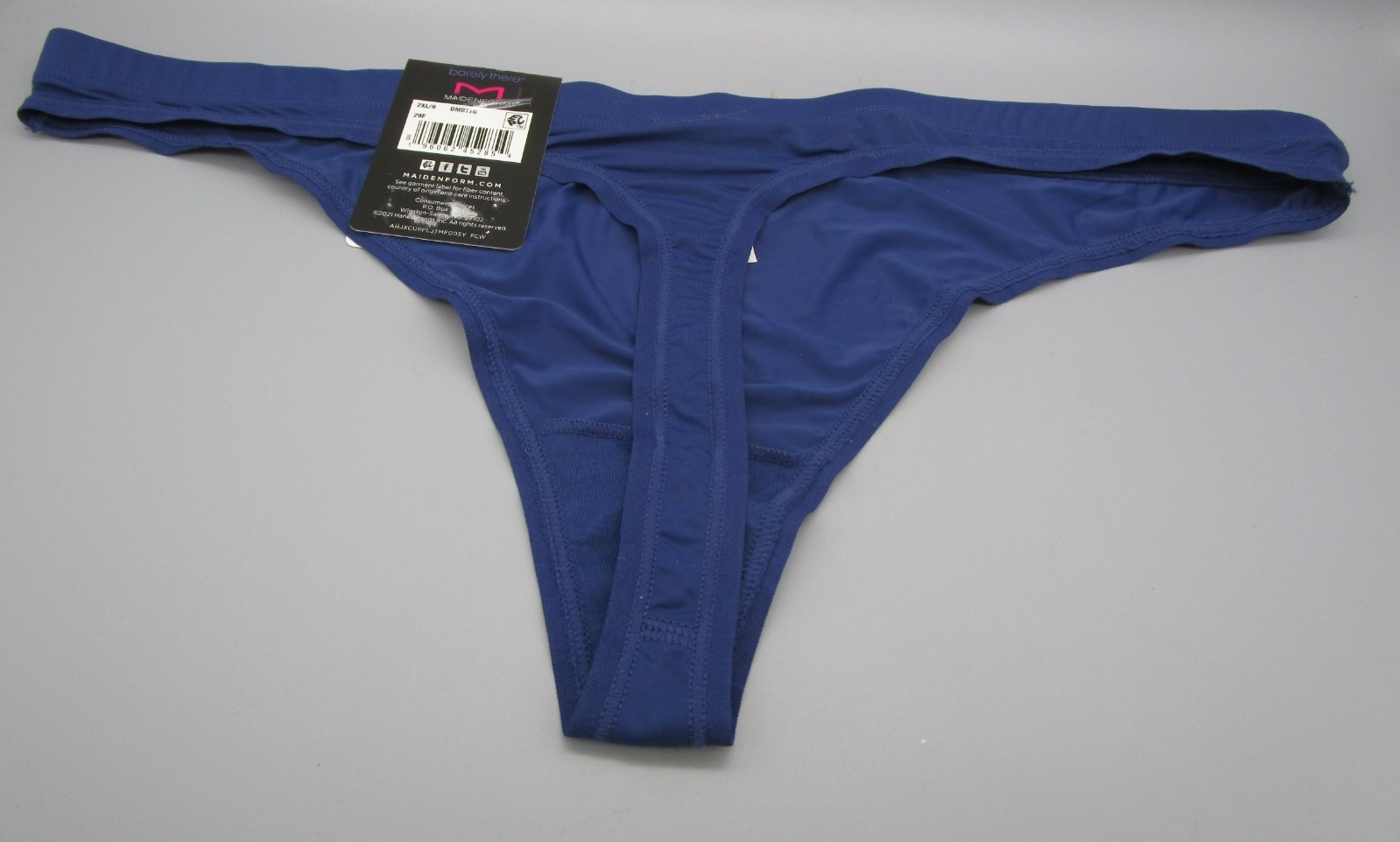 MAIDENFORM~2XL 9~DMBTTG~Navy Eclipse Barely There Low Rise Thong