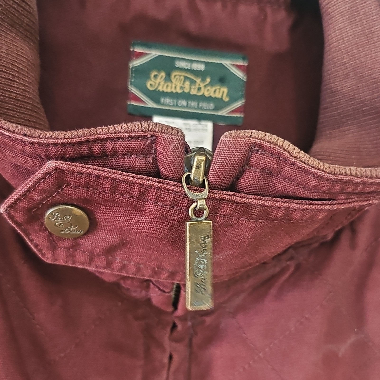 ​Vintage Stall & Dean Men’s Jacket XL Maroon Cotton Full Zip Logo Outerwear