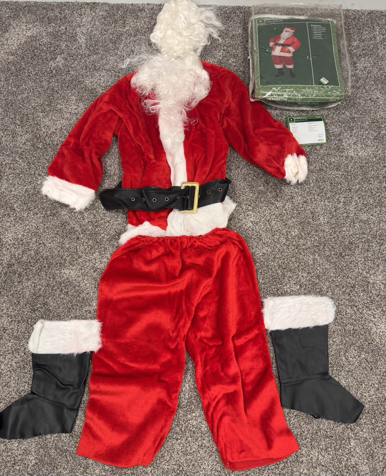 Holiday Time 7-Piece Santa Suit, One Size Fits Most Missing Santa Hat