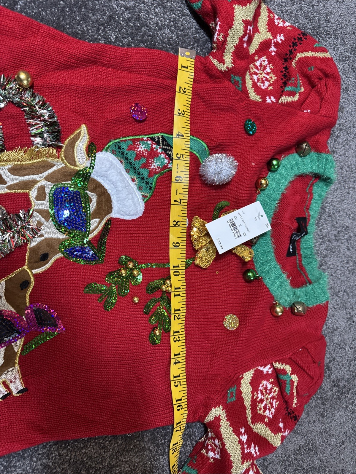 33 Degrees Womens Multicolor Sweater dress Size XS Christmas Holiday giraffes