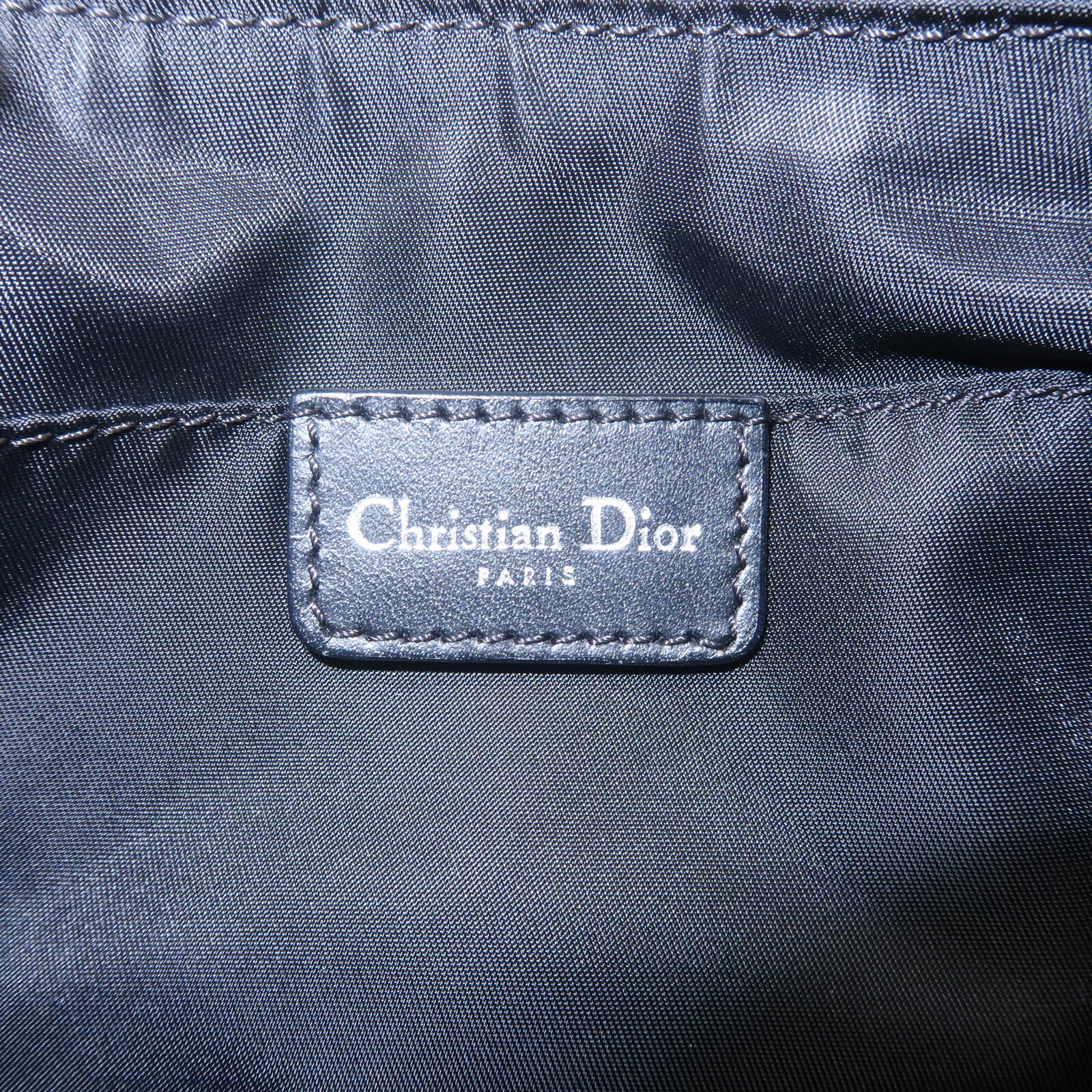 Christian Dior Trotter Shoulder Bag Black Canvas Leather Auth Used