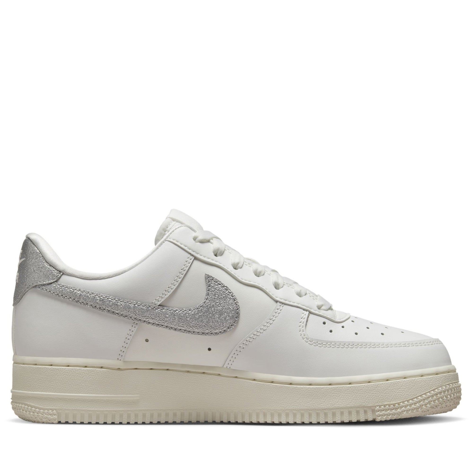 [DQ7569-100] Womens Nike AIR FORCE 1 ’07 ‘SUMMIT WHITE SAIL WHITE METALLIC SILVE