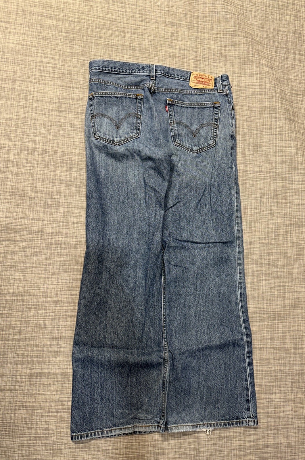 Vintage Levis 567 Loose Bootcut Blue Jeans Mens Button Fly Size 36×31 Y2K
