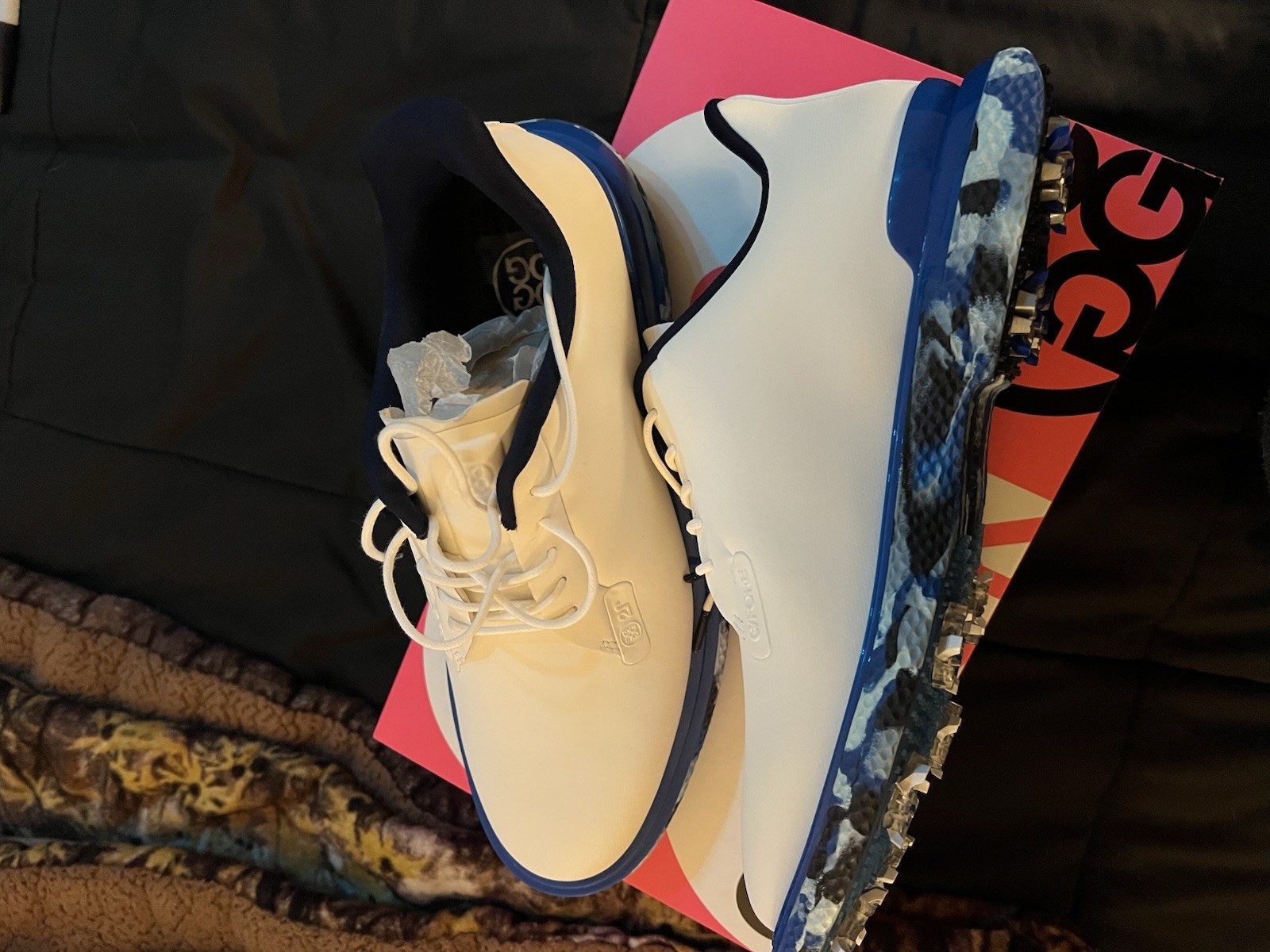 G/FORE Gallivan2R G/LOCK Camo Sole Golf Shoes Mens Size 9 White GMF00076