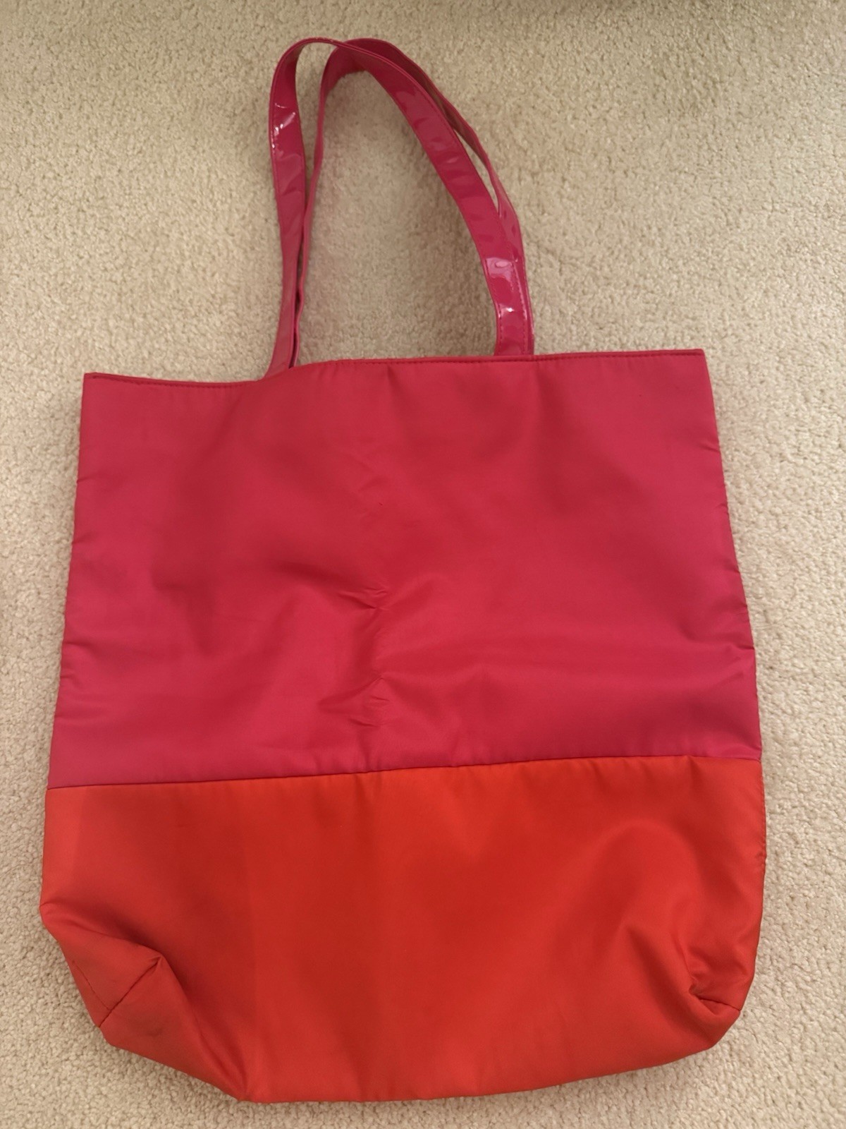 10x Lancôme Pink/Red Waterproof Flamingo Lined Tote Bag Hot Barbie 16x15x3”