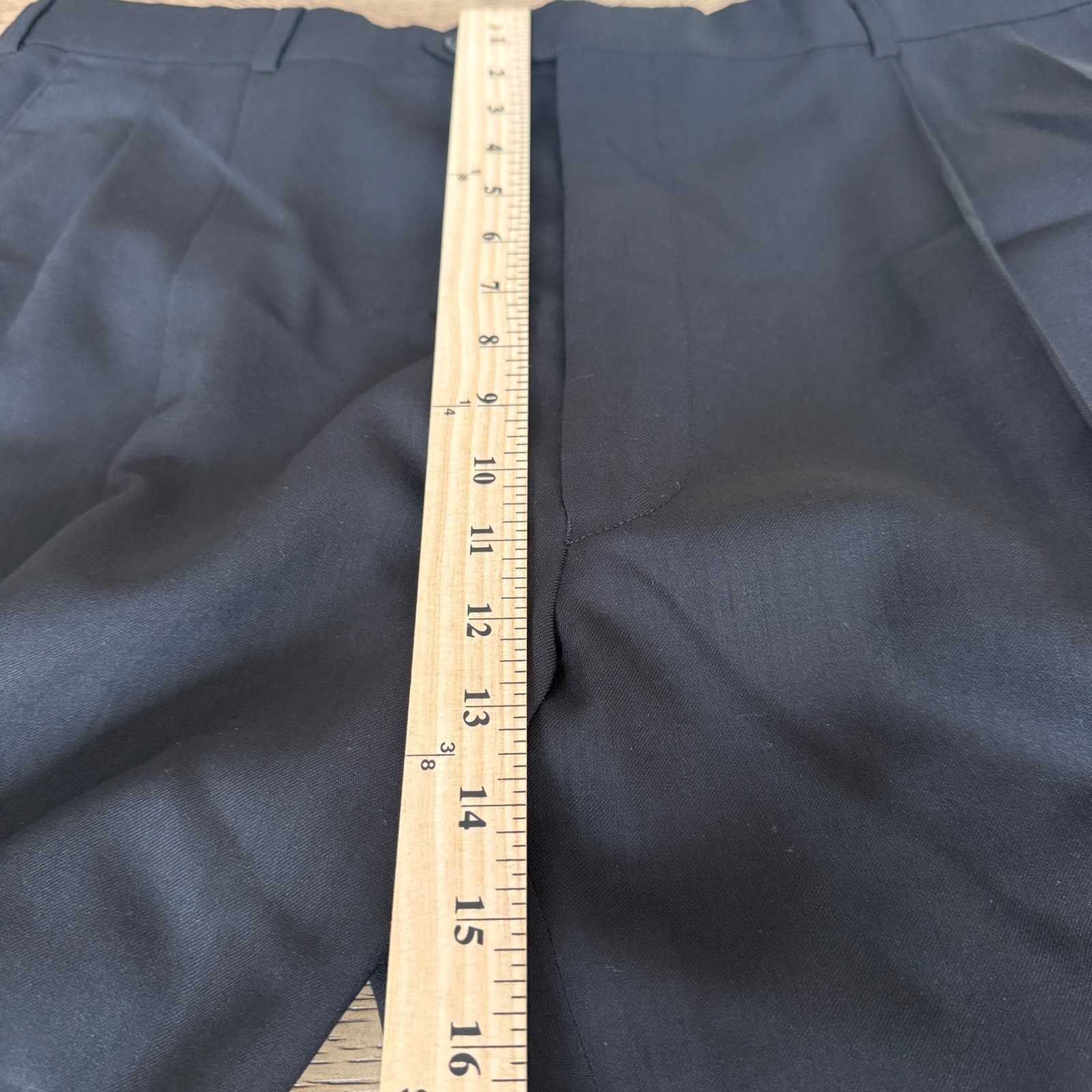 Pronto Uomo Mens 41 Black 100% Worsted Wool Pleated Cuffed Dress Pants Canada