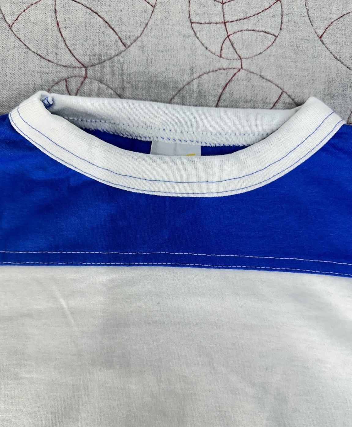Deadstock VTG Alore Single Stitch Blue/White Retro Ringer Shirt Youth 14-16 USA
