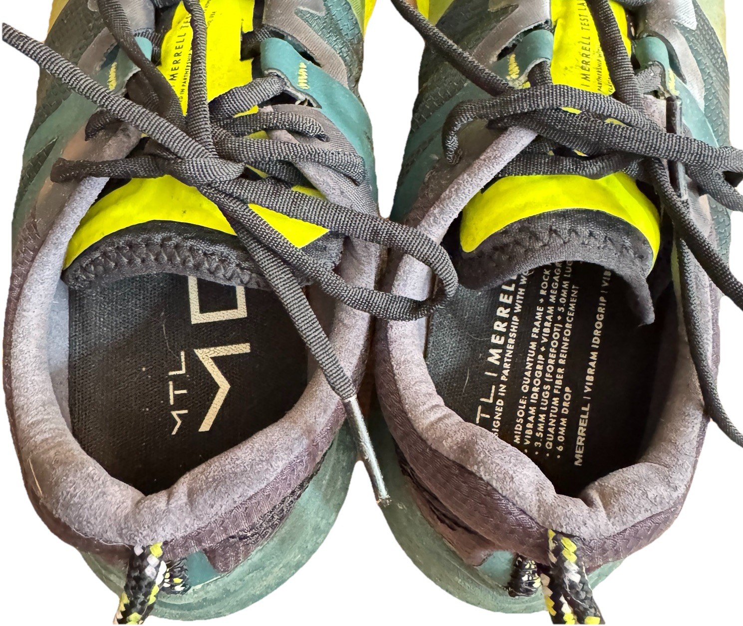 Merrell Womens Size 6 MTL MQM Hi Viz Jade Hiking Sneakers Shoes