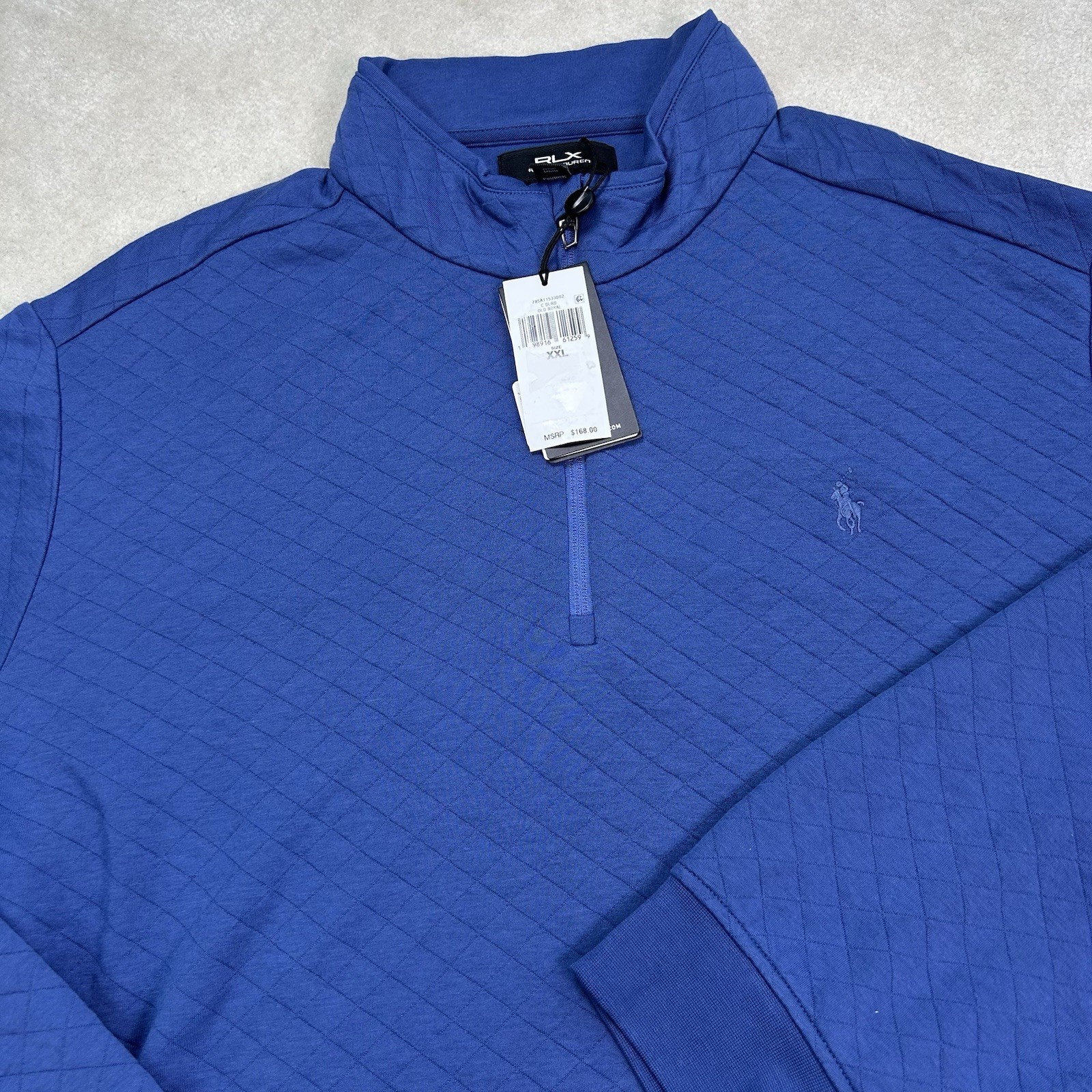 RLX Ralph Lauren Quilted Double Knit 1/4 Zip Sweatshirt Sweater Men’s XXL Golf