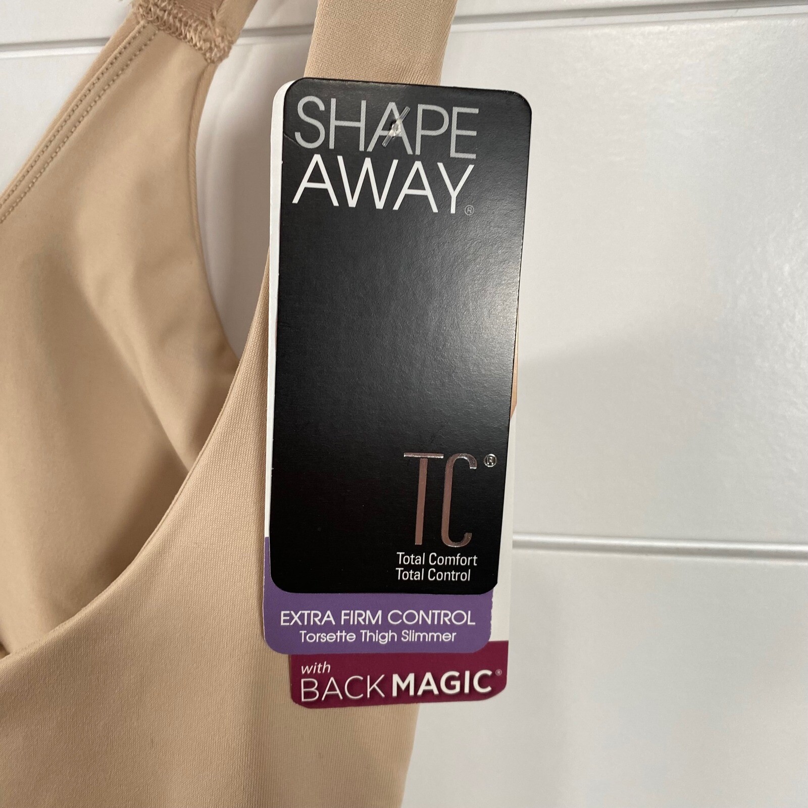 Total Comfort Womens Shape Away Extra Firm Control Torsette Thigh Shapewear M