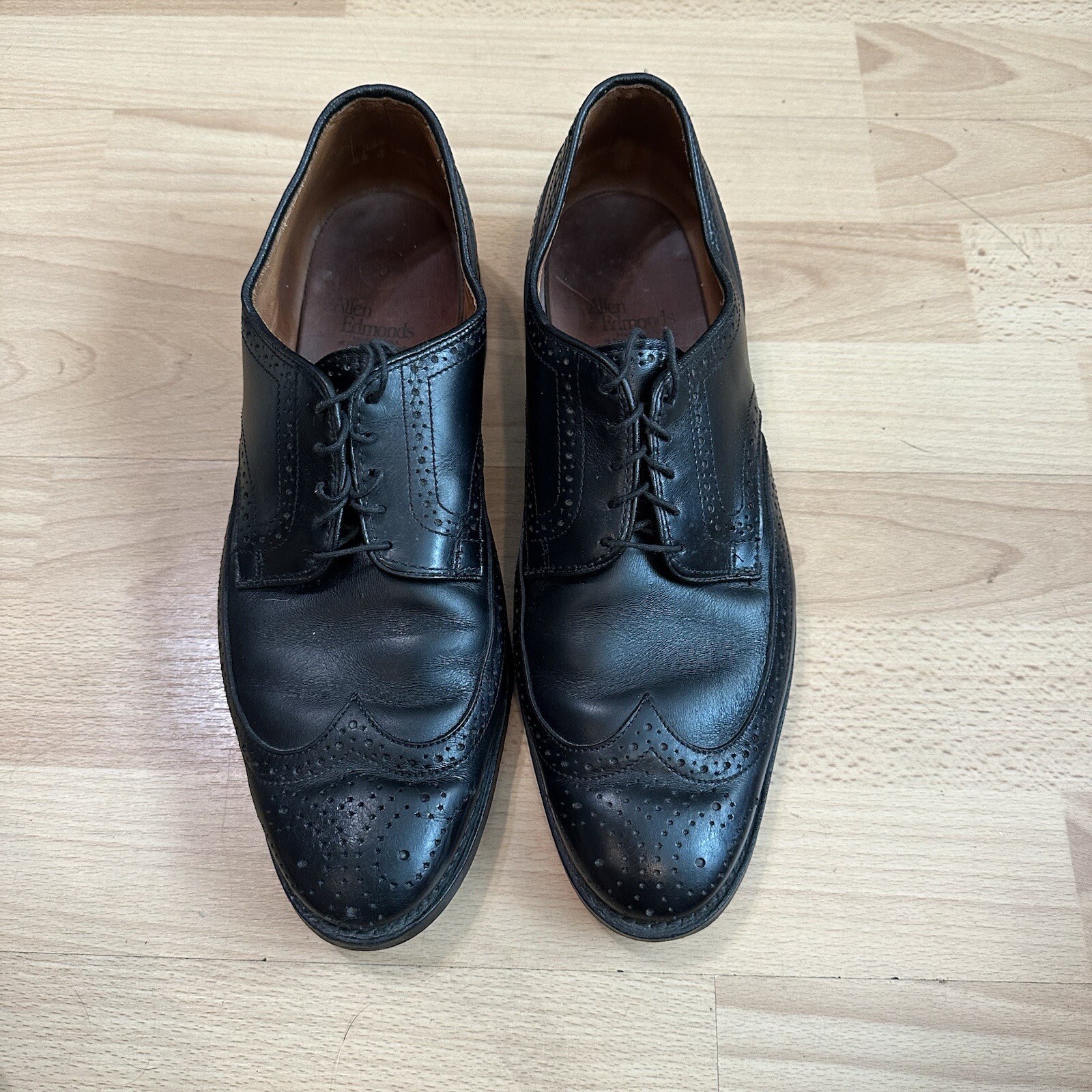 Allen Edmonds Men’s ‘Player’s Shoe’ Brogue Wingtip Black Leather 10.5 D #9712