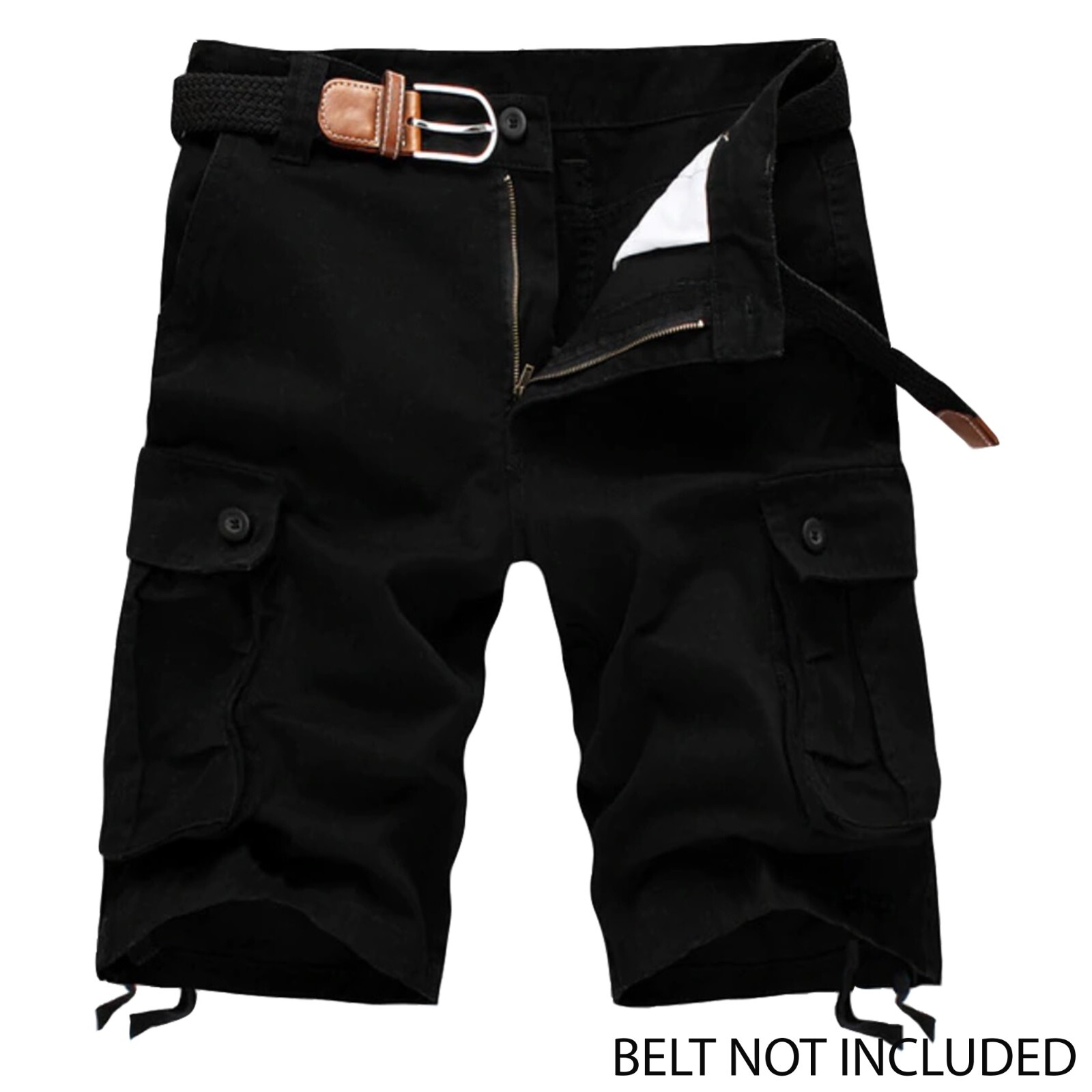 Mens Cargo Shorts Cotton Blend Work Walking 34 36 38 40 Black Beige Green Grey