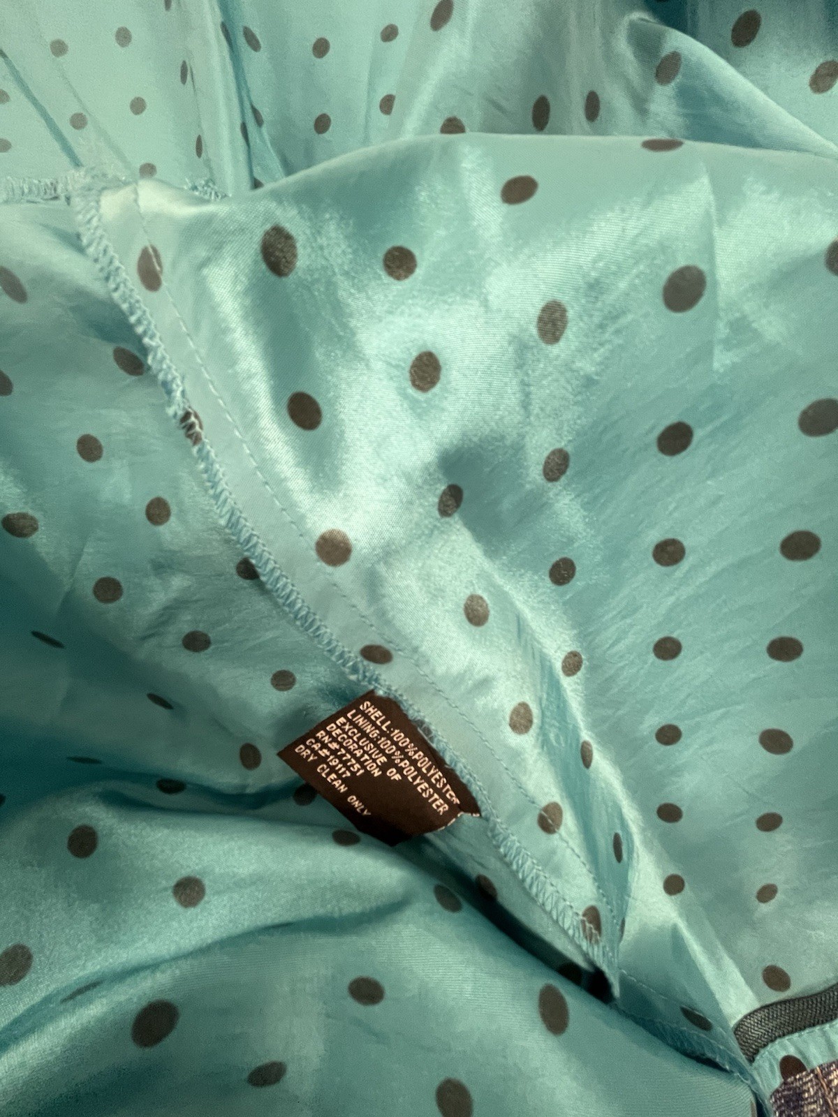 Betsey Johnson Y2K Blue Black Dot Taffeta Strapless Bow Prom Dress 2