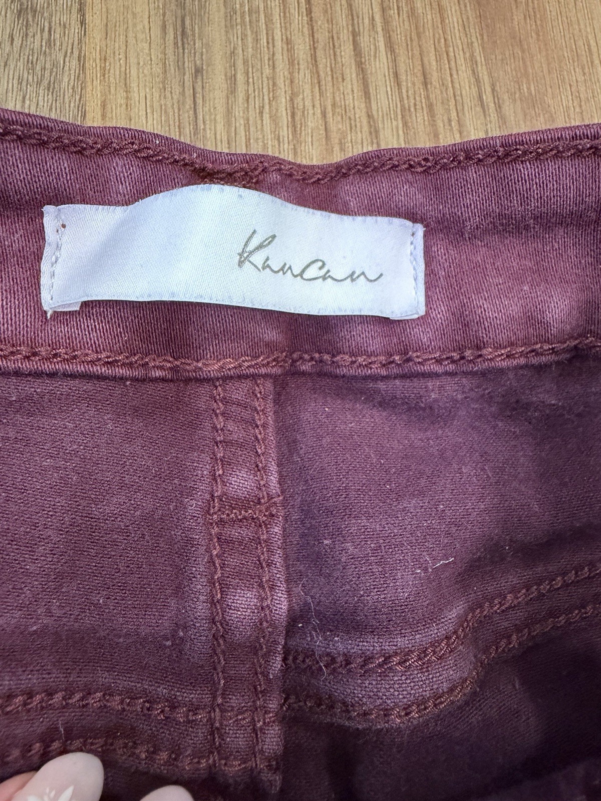 Kancan Womens Size 7/27 Burgundy Skinny Jeans High Rise Button Fly Stretch