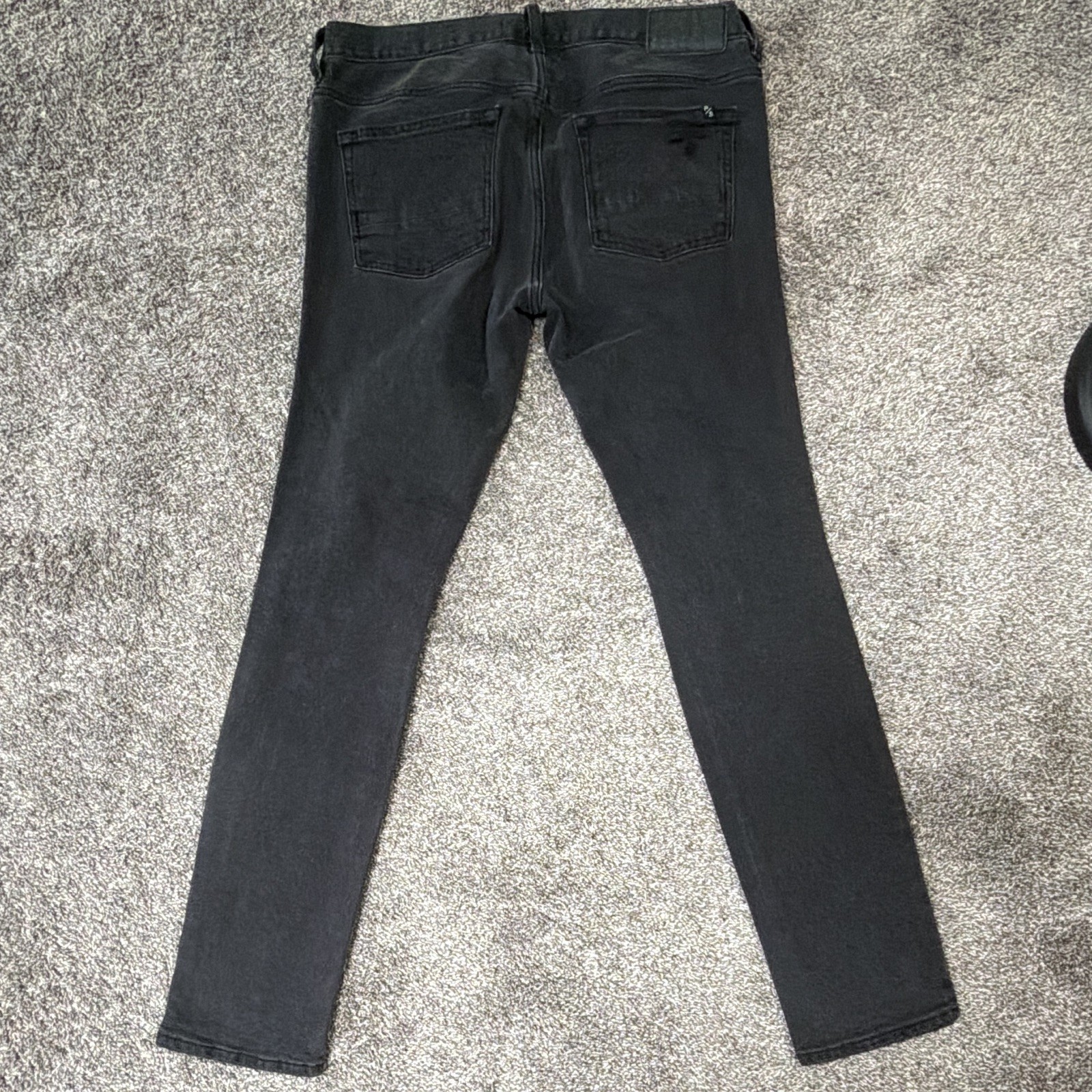 PacSun Men’s Black Skinny Fit Distressed Stretch Denim Jeans Dark Wash 5-Pocket
